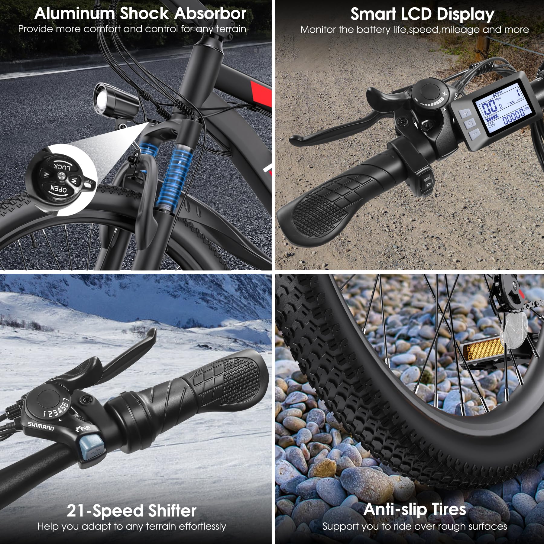 1000W Electric Bike for Adults - 26