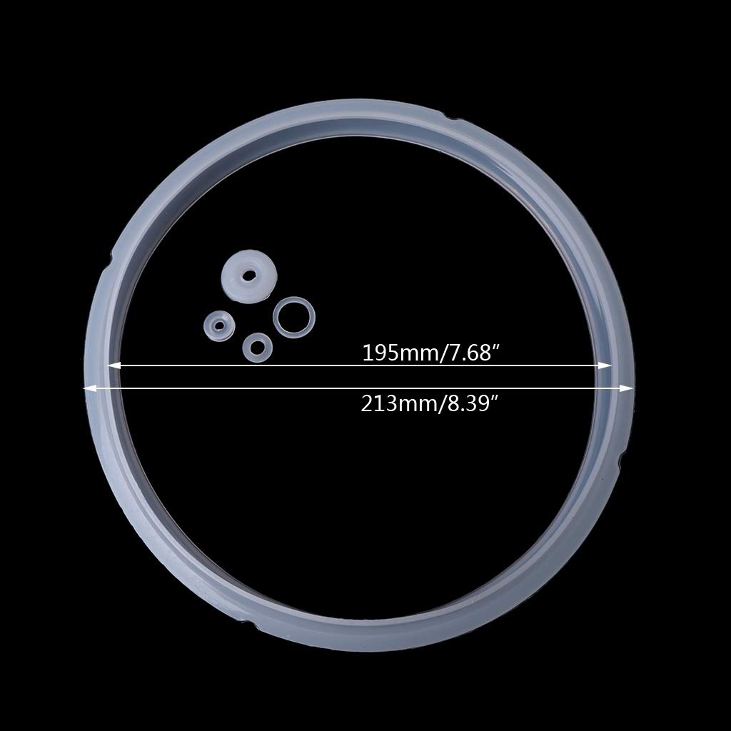 Jackyee 20cm Silicone Rubber Gasket Sealing Ring - Replacement Part for 3-4L Electric Pressure Cookers - Durable White Seal Ring for Instant Pot Accessories - Perfect for Cooking, Meal Prep & Kitchen Safety
