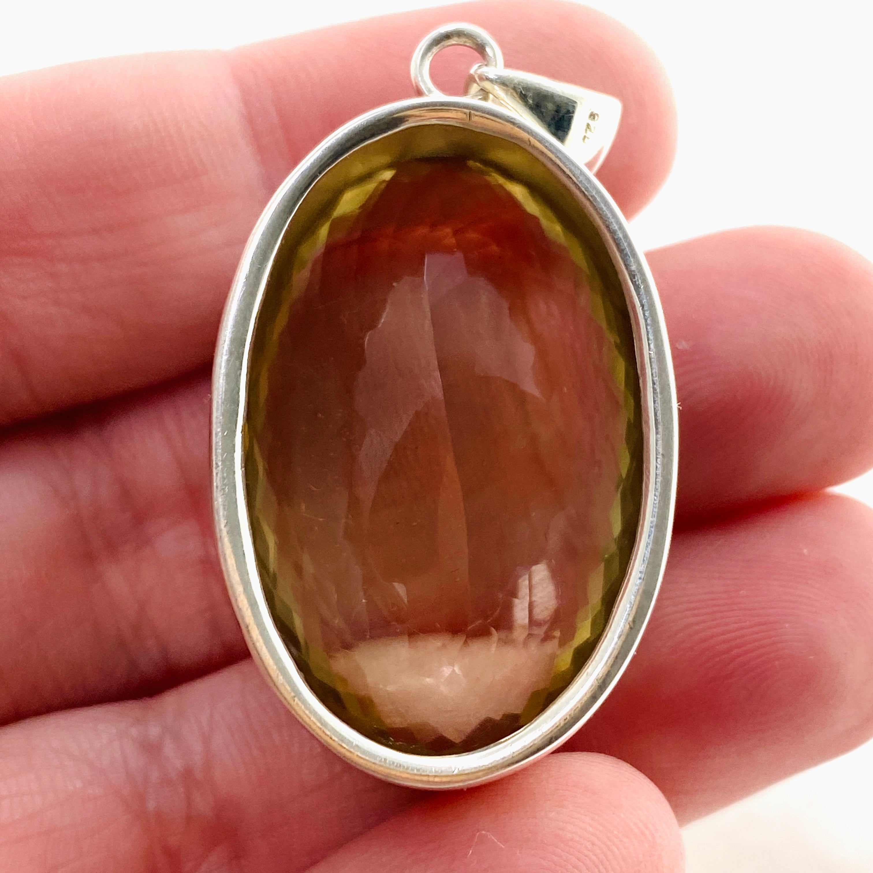 Smokey Lemon Quartz Oval Faceted Pendant Necklace - Natural Gemstone Jewelry for Women - Perfect for Everyday Wear, Gifts & Special Occasions