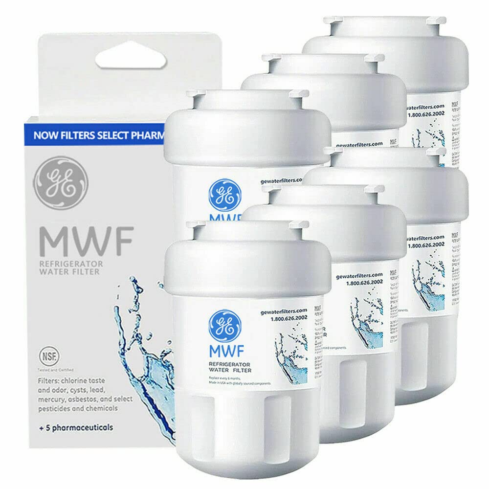 GE MWF MWFP 46-9991 GWF SmartWater Refrigerator Water Filter Replacement (6 Pack) - Perfect for Clean Drinking Water in Homes & Offices