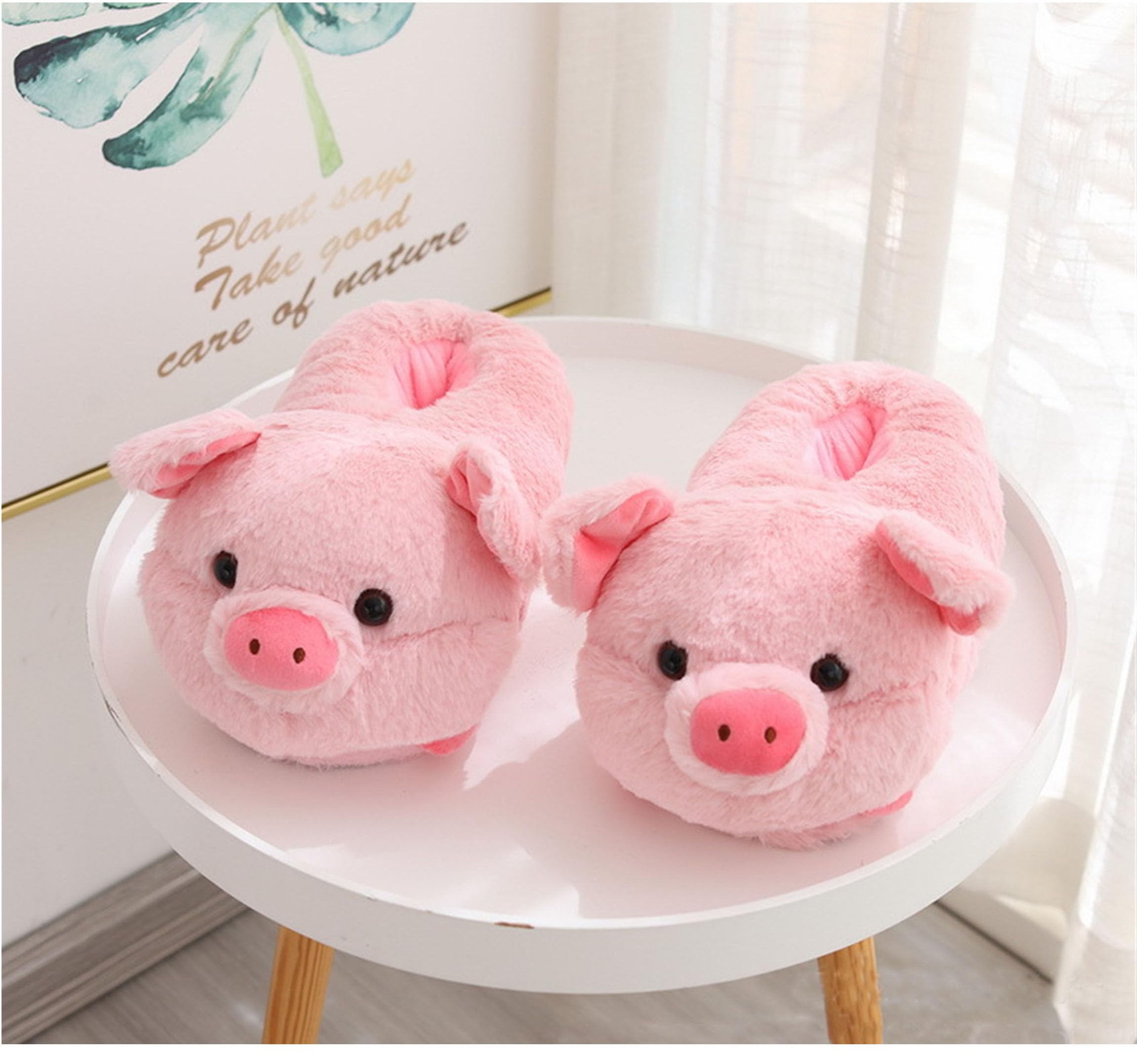 Adorable Pig Cartoon Animal House Slippers for Women - Cozy Winter Fuzzy Indoor/Outdoor Slippers - Perfect for Home, Lounge & Gift Giving