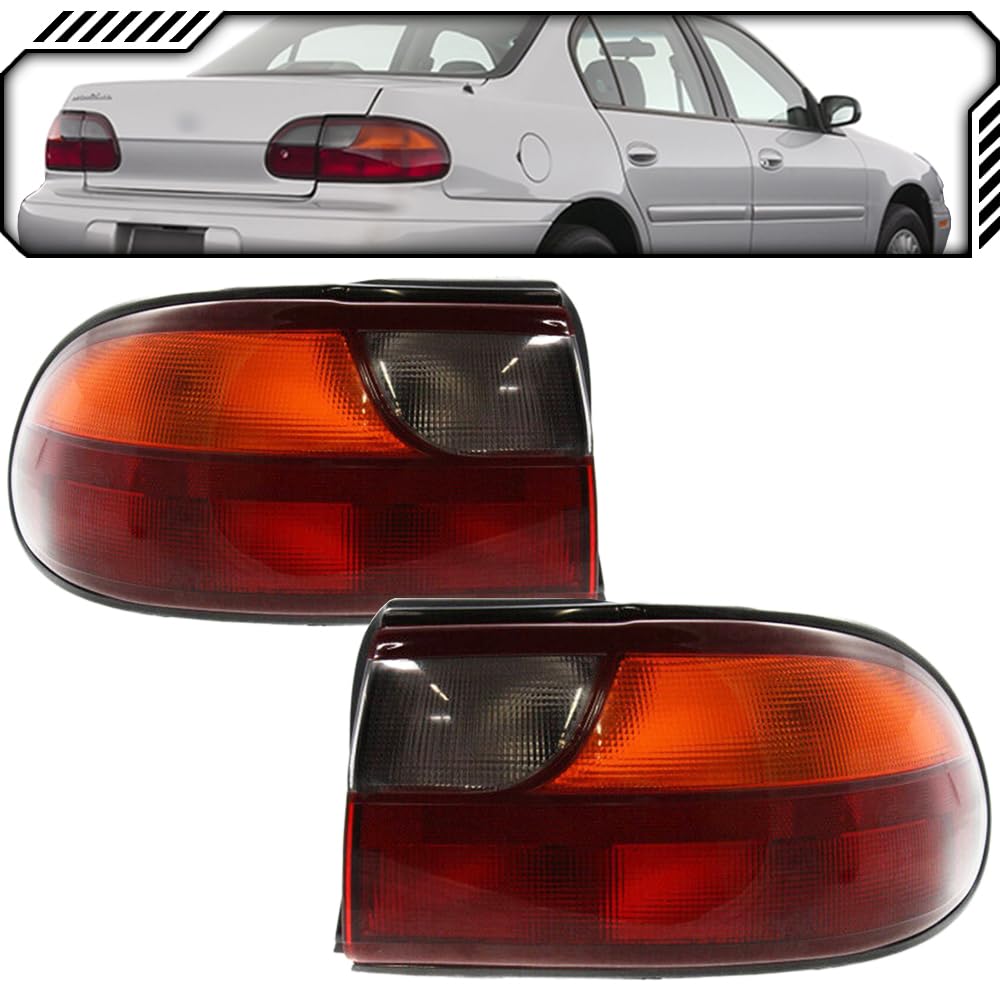 EPIC LIGHTING OE Style Halogen Tail Lights Assembly Replacement for 1997-2003 CHEVROLET MALIBU & 2004-2005 MALIBU CLASSIC - Compatible with GM2800132 GM2801132 22623075 15894726 - Perfect for Night Driving & Enhanced Vehicle Safety