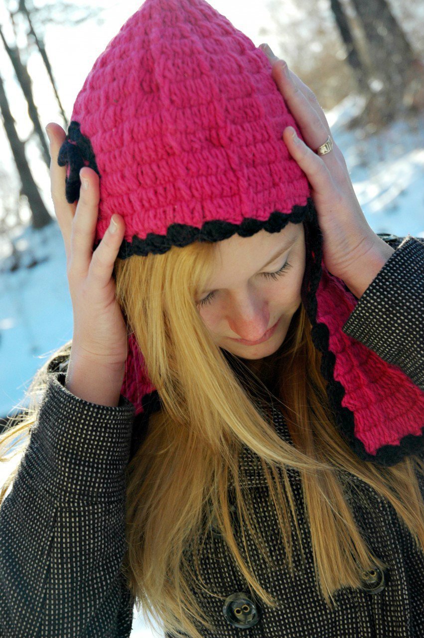 Handmade Tibetan Wool Pink and Black Winter Hat for Women - Cozy & Stylish Beanie for Cold Weather, Outdoor Activities, and Fashion Accessories