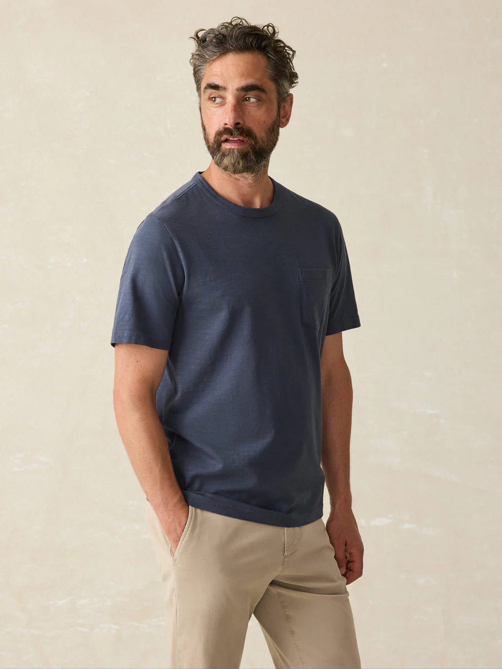 FAHERTY Men's Sunwashed Pocket Short Sleeve T-Shirt - Soft Cotton Casual Tee for Summer, Beach, and Everyday Wear