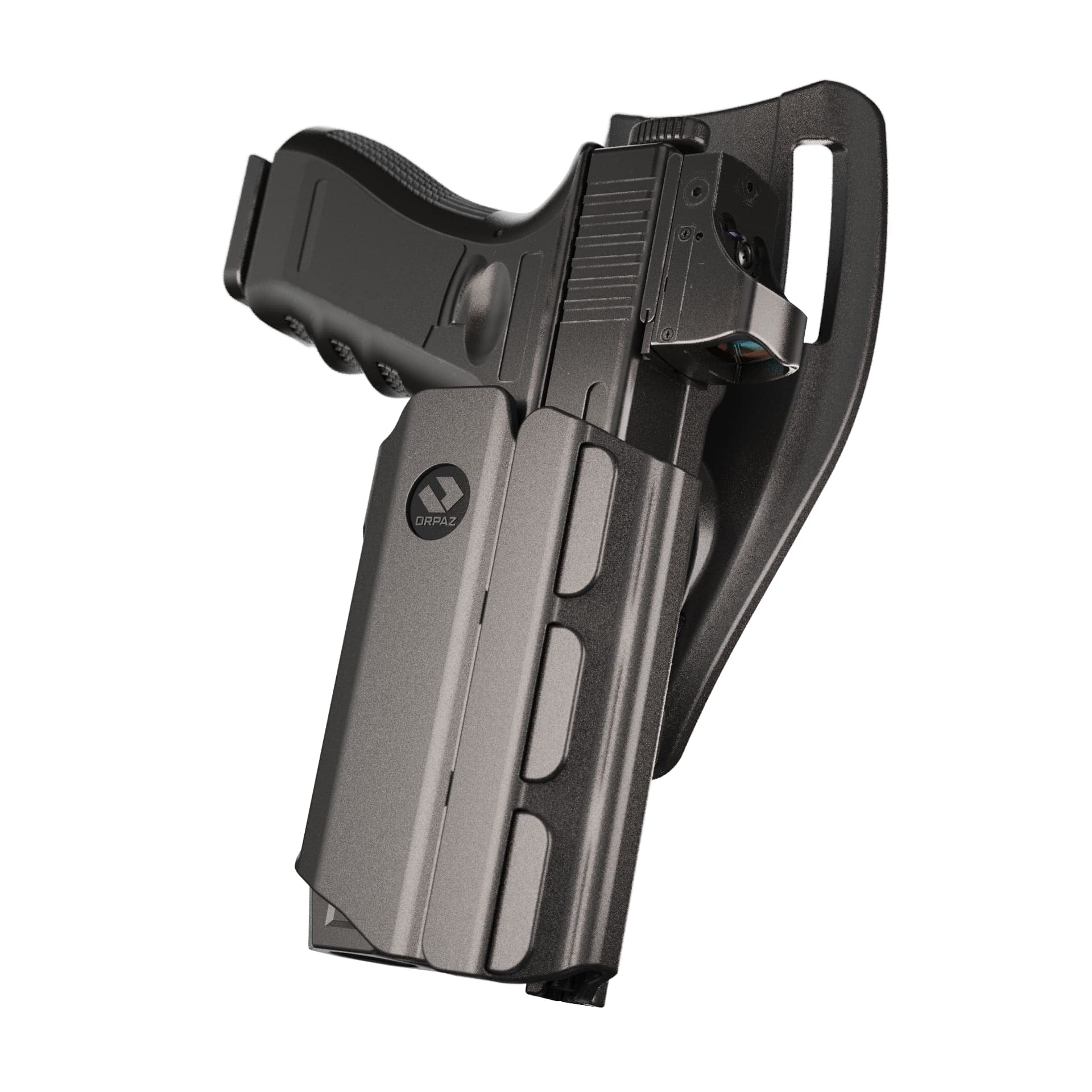 Orpaz G34 Light Bearing Holster for Glock 34 - Compatible with Pistol Lights, Lasers & Optics - Medium Size, Low-Ride Attachment - Perfect for Tactical Training, Range Shooting & Concealed Carry