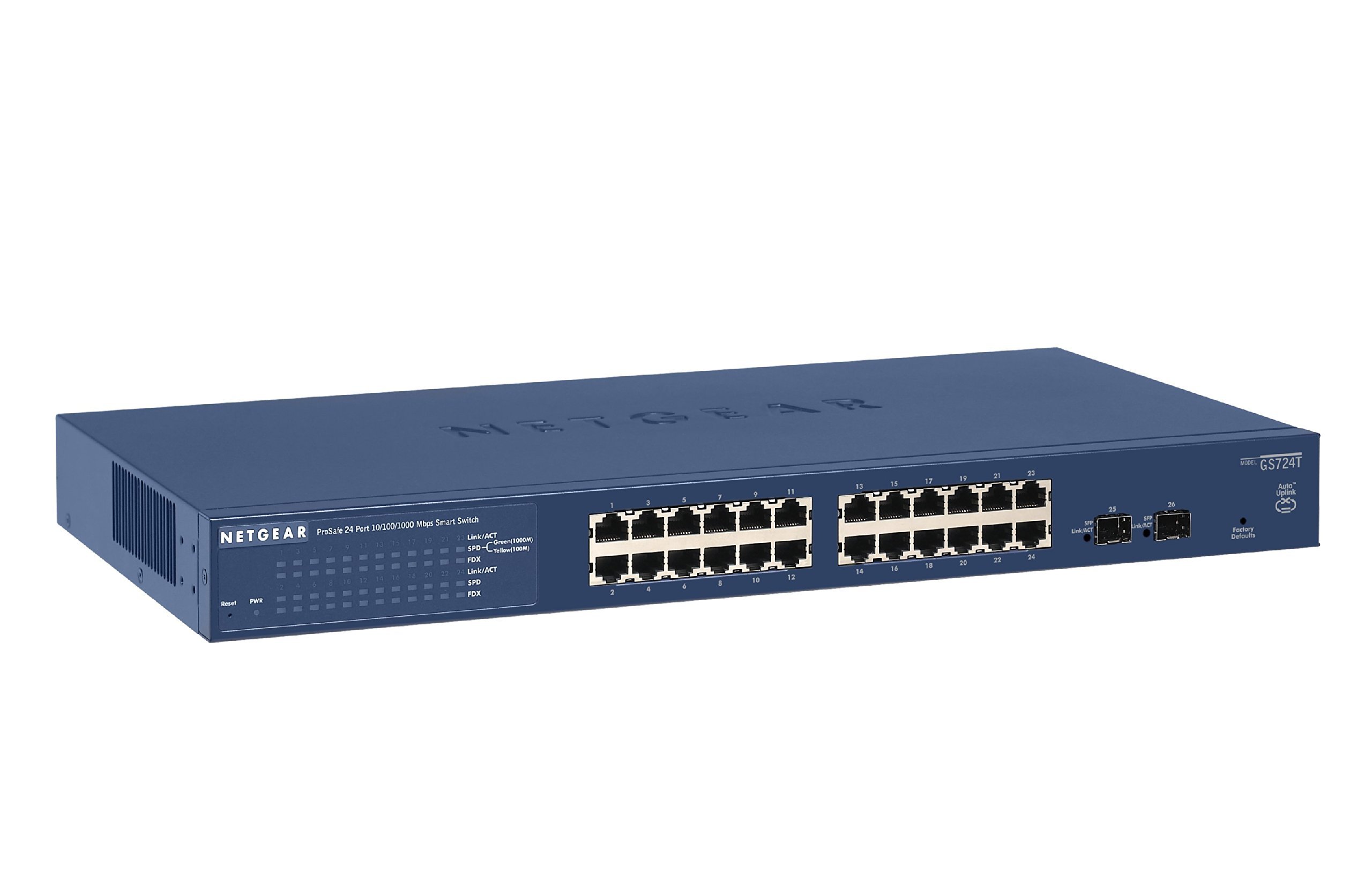 NETGEAR GS724Tv4 24-Port Gigabit Smart Managed Pro Switch with 2 SFP Ports, L2 Features & Lifetime ProSAFE Protection (Renewed) - Ideal for Business Networks, Data Centers & High-Speed Office Connectivity