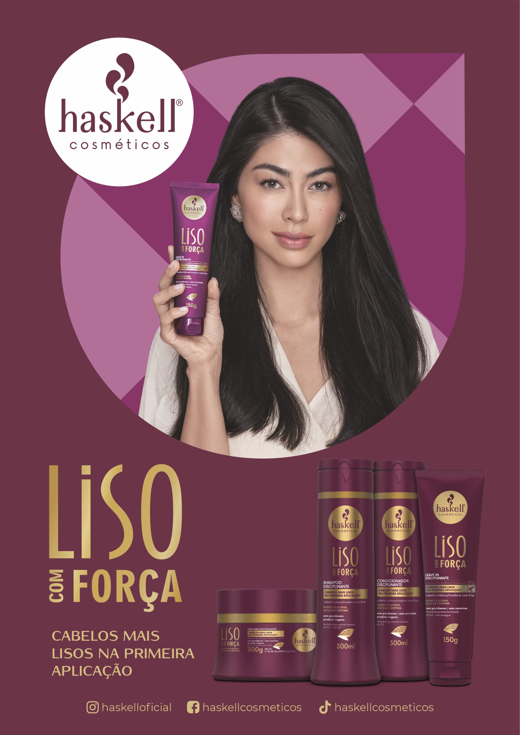 Haskell Straight with Strength Shampoo - 500ml (16.9 Fl Oz) for Smooth, Strong Hair - Perfect for Daily Hair Care & Salon-Quality Results at Home