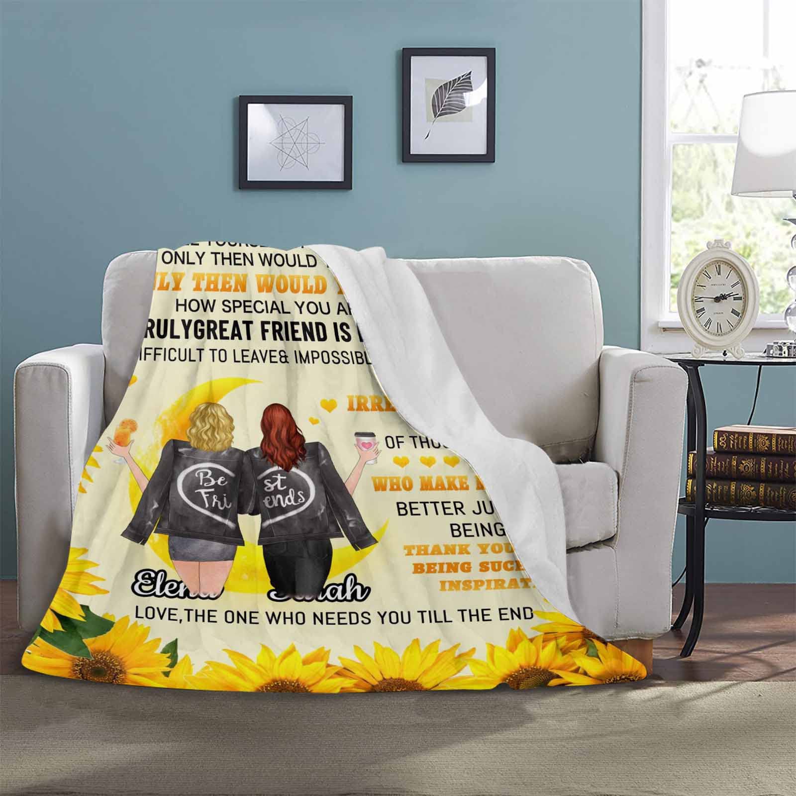 Best Friendship Gifts for Women - Soft 70x80 Inch Cozy Blanket for Besties, Birthday, Christmas & Sentimental Occasions - Perfect Gift for Female Friends, Sisters & Loved Ones (Great for Movie Nights, Sleepovers & Heartwarming Surprises)