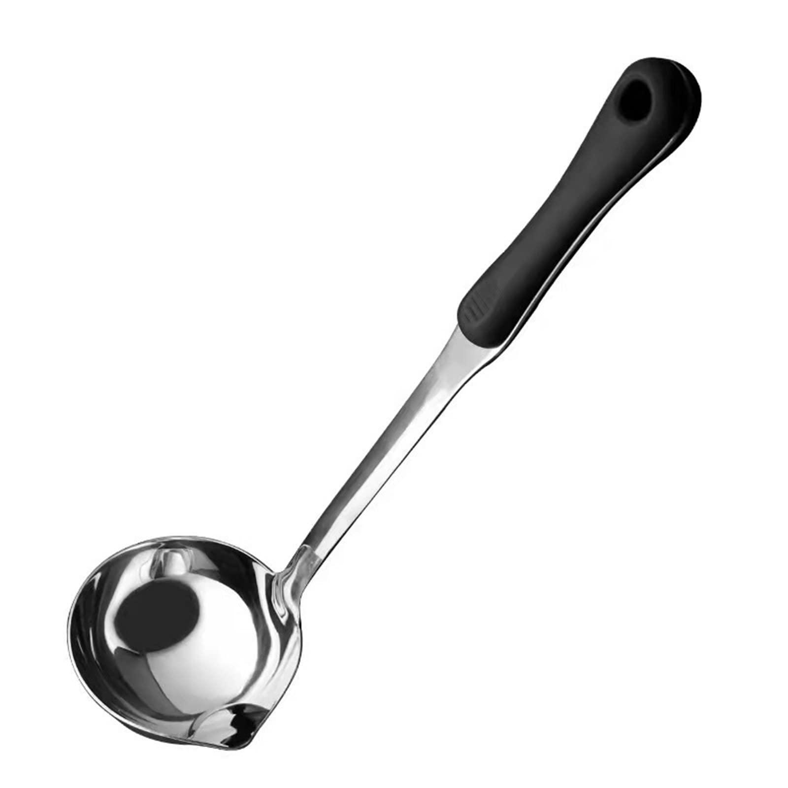 Premium Stainless Steel Fat Oil Separator & Soup Skimmer - Long Handle Strainer Spoon for Healthy Cooking - Perfect for Broth, Gravy & Soup Making in Kitchen