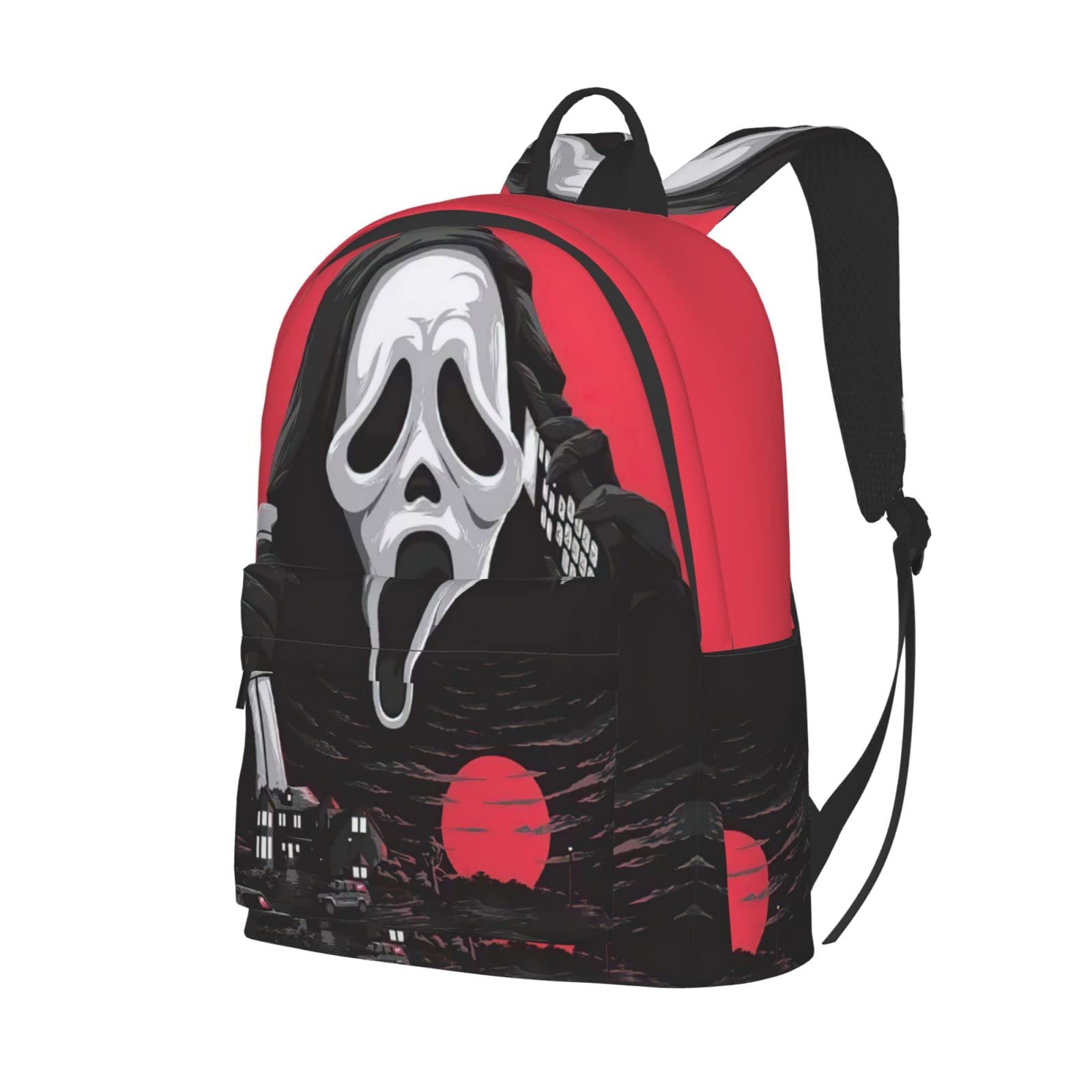 AnKang Horror Movie Backpack - Halloween School Backpack for College, Daypack Book Bag with Laptop Compartment, Travel & Computer Bag (One Size) - Perfect for Halloween Costumes, School, Work & Travel