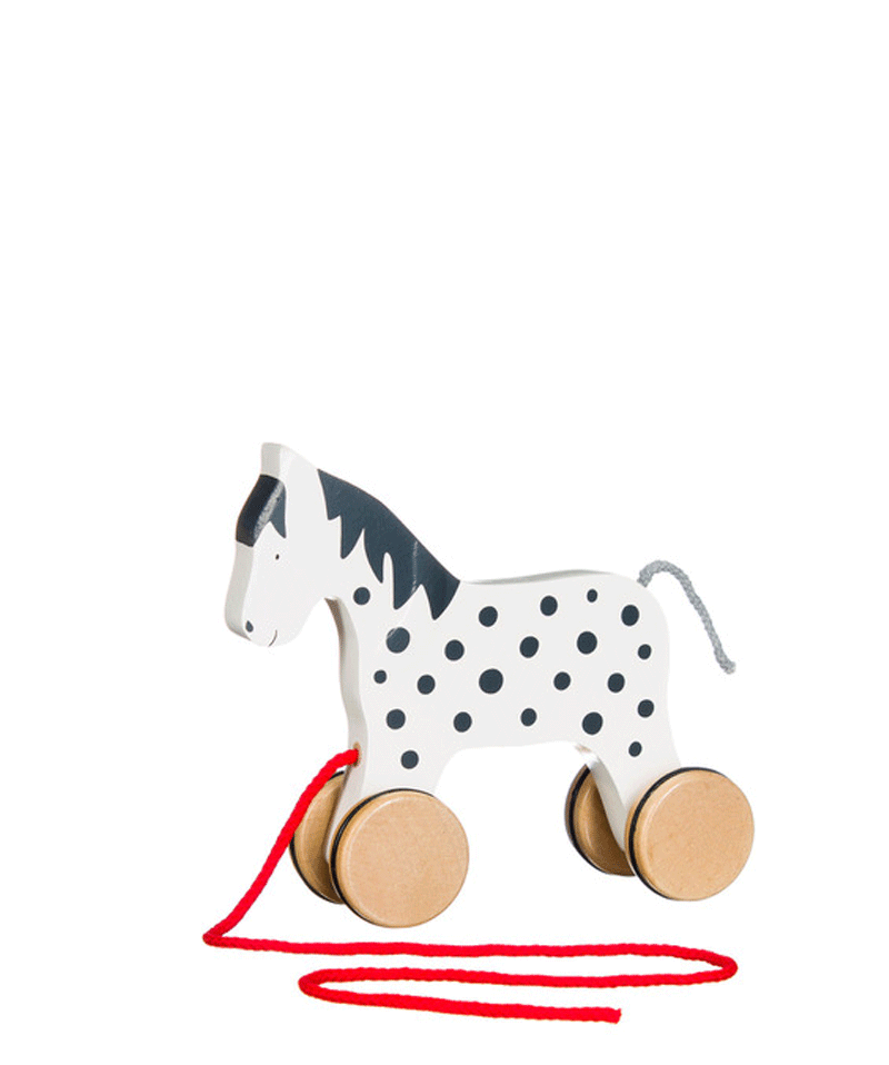 Wooden Pull Along Horse Toy - Classic Wooden Toy for Toddlers & Kids - Perfect for Indoor & Outdoor Play, Birthday Gifts, and Early Childhood Development