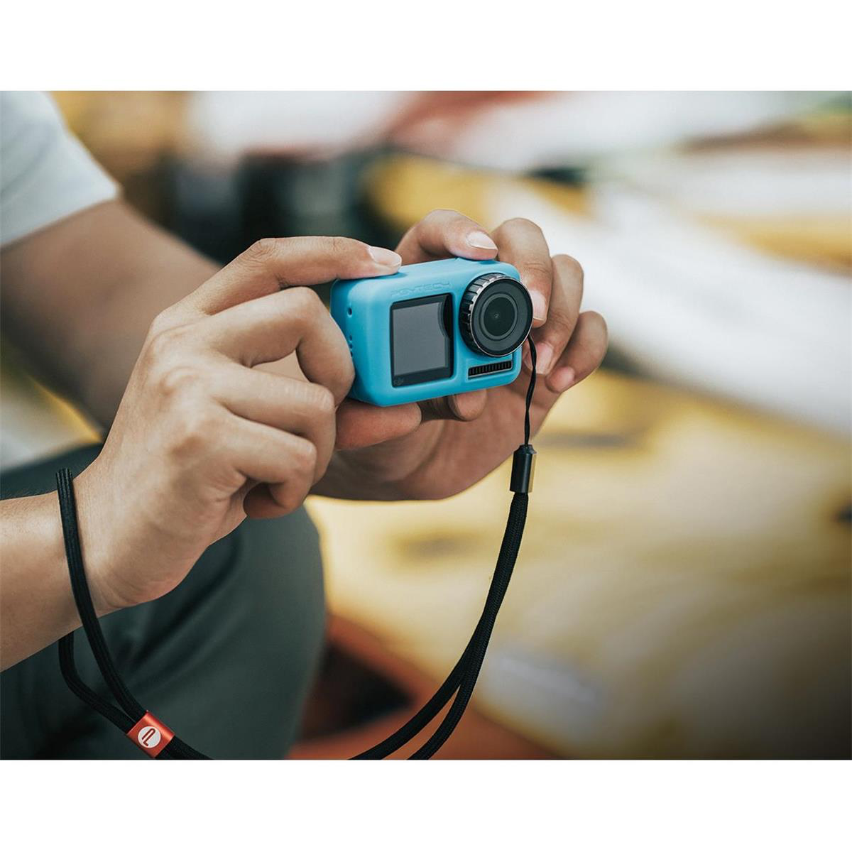 PGYTECH OSMO Action Silicone Rubber Protective Case (Blue) - Durable Cover for DJI Action Cameras - Perfect for Outdoor Adventures, Water Sports & Travel Photography