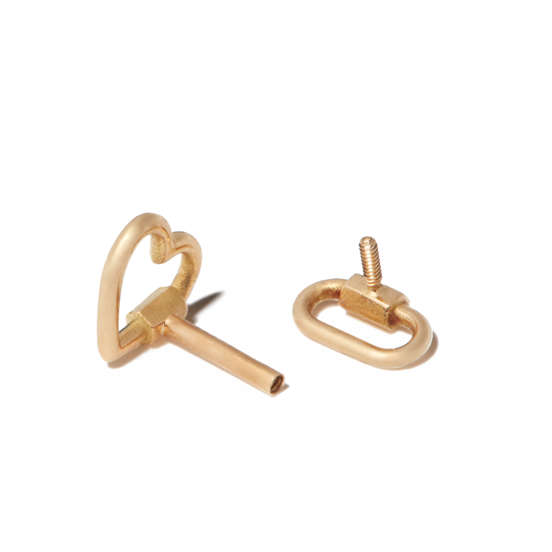 18K Yellow Gold Heart Lockette Earrings by Marla Aaron - Elegant Dainty Jewelry for Women, Perfect Gift for Valentine's Day, Anniversary or Special Occasions