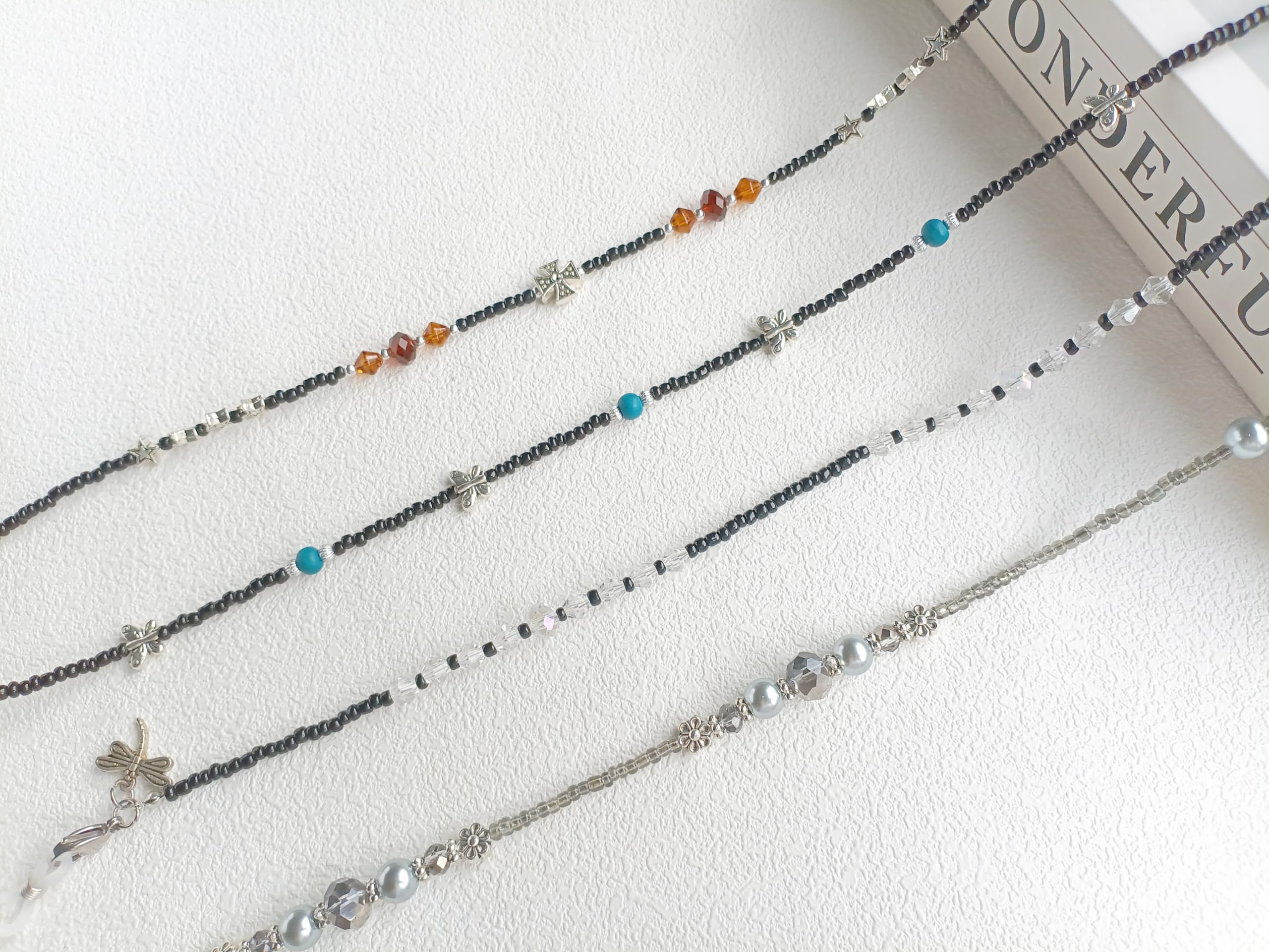 Stylish Beaded Eyeglasses Chain for Women - Adjustable Glasses Strap Holder - Perfect for Reading, Driving & Fashion Accessories