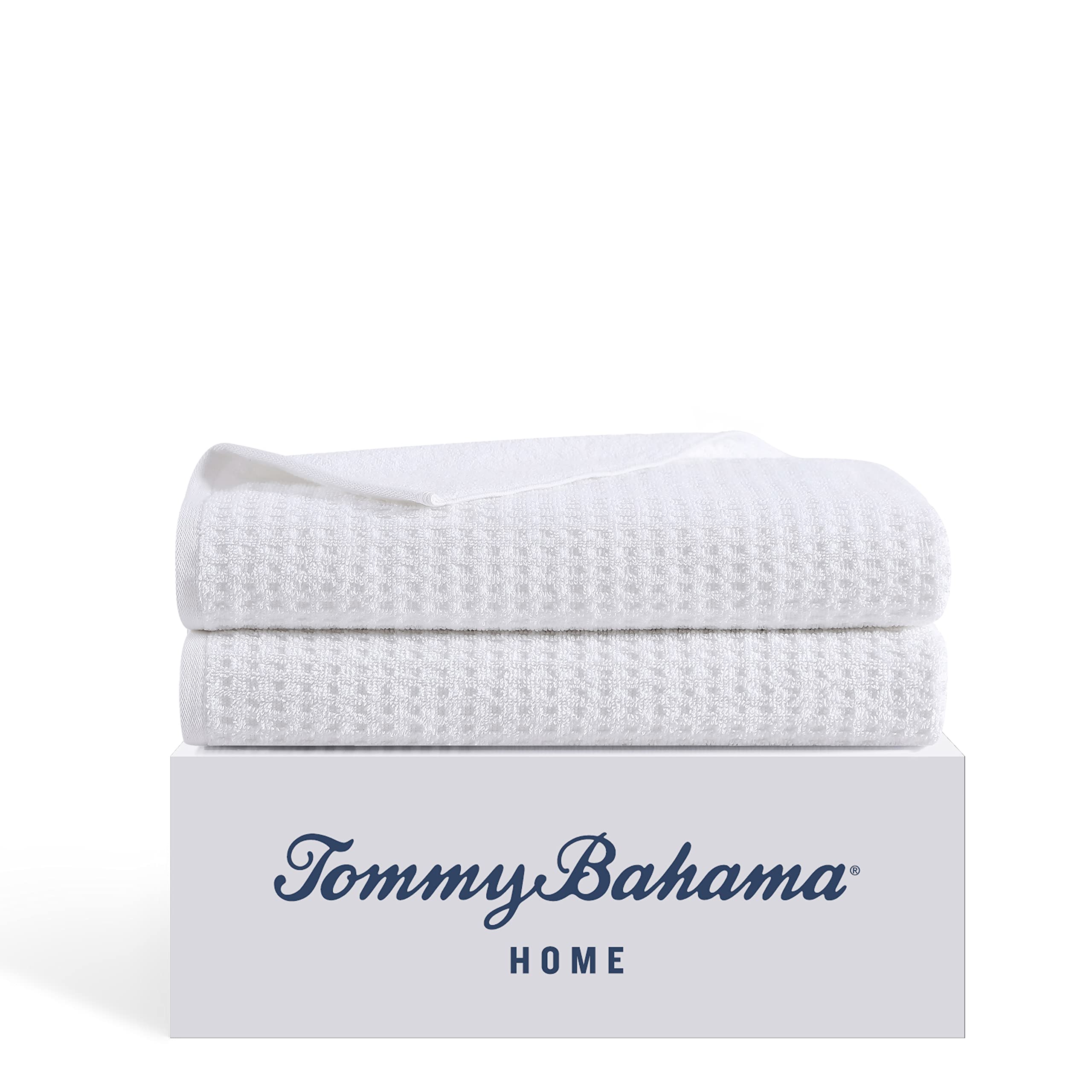 Tommy Bahama Luxury Bath Towels Set of 2 - Super Absorbent, Ultra Soft & Quick-Drying - OEKO-TEX Certified, Fade & Lint Resistant - Northern Pacific White - Perfect for Spa, Beach & Guest Bathrooms