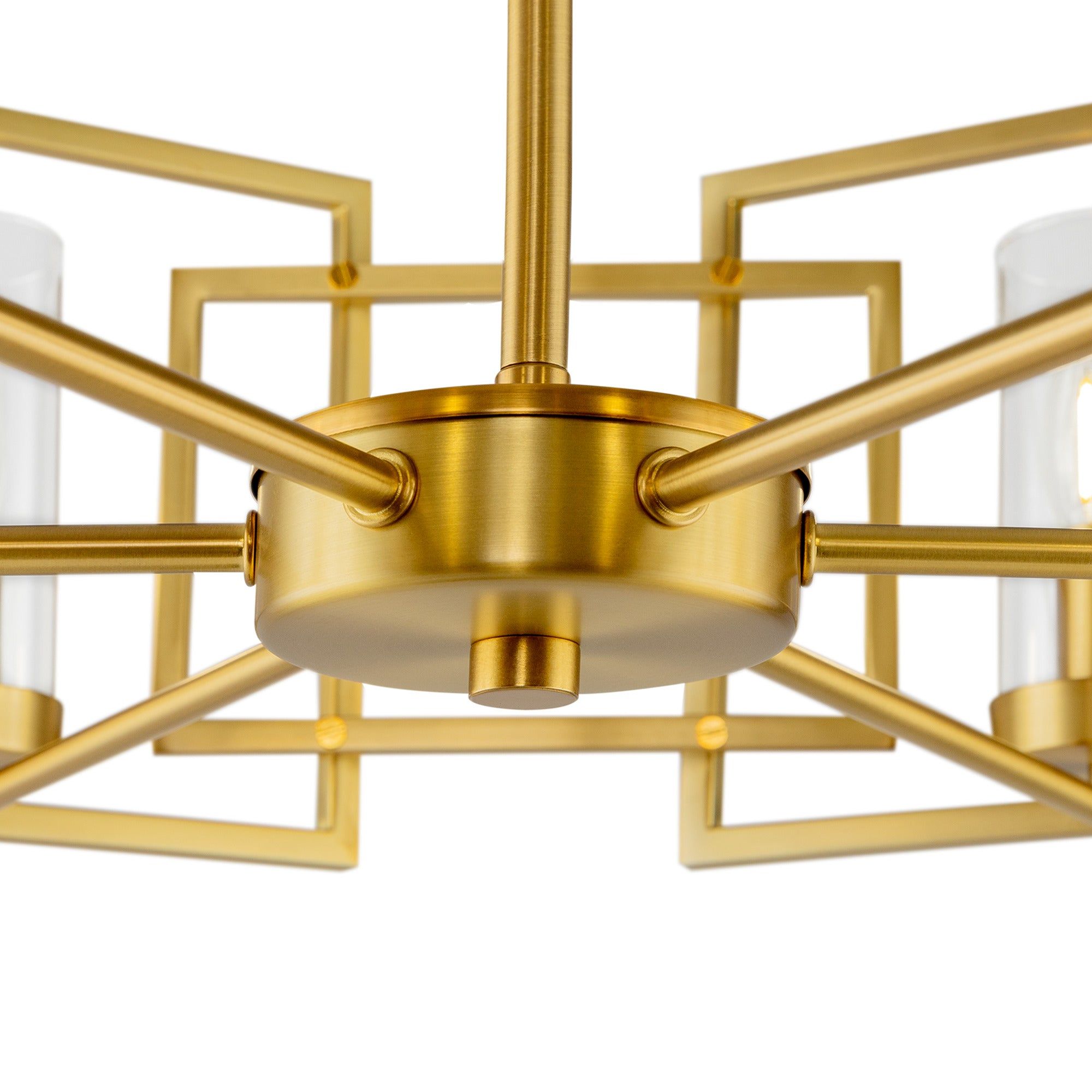 Bowi 6/8Lt Gold Finish Ceiling Light - Modern Chandelier for Dining Room, Living Room & Bedroom Lighting