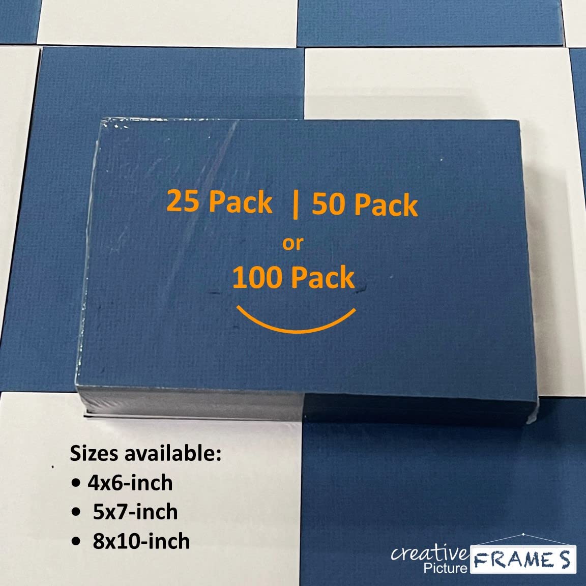 8x10 Inch White Picture Frame Mat Board with Steel Blue Back - Acid Free 4-Ply Backer Board (Pack of 100) - Perfect for Photo Displays, Art Galleries & Home Decor