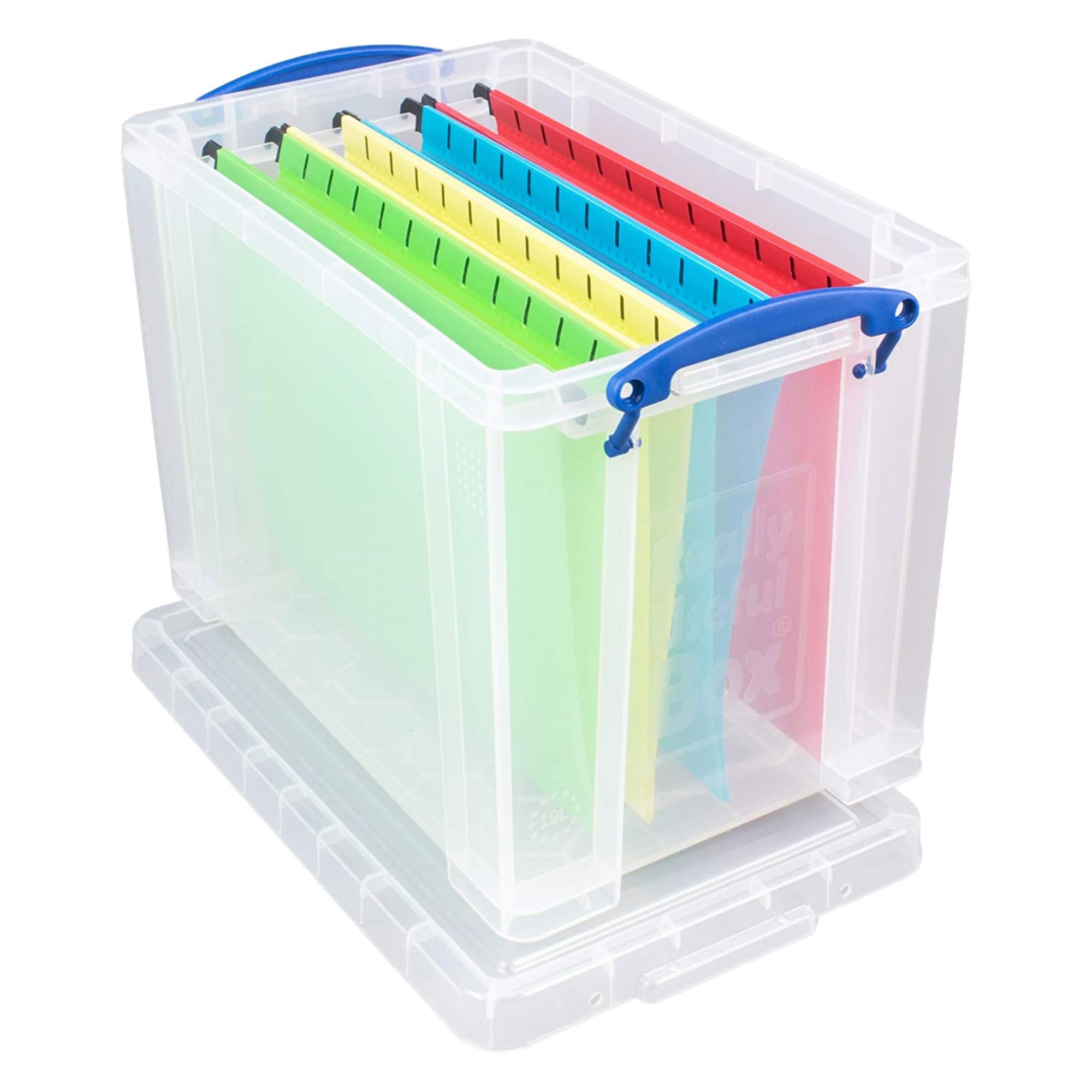 19L Clear Plastic Stackable Storage Containers with Snap Lid & Clip Lock Handles - 4 Pack for Home Office Organization | Space-Saving Storage Solution for Closet, Pantry & Garage