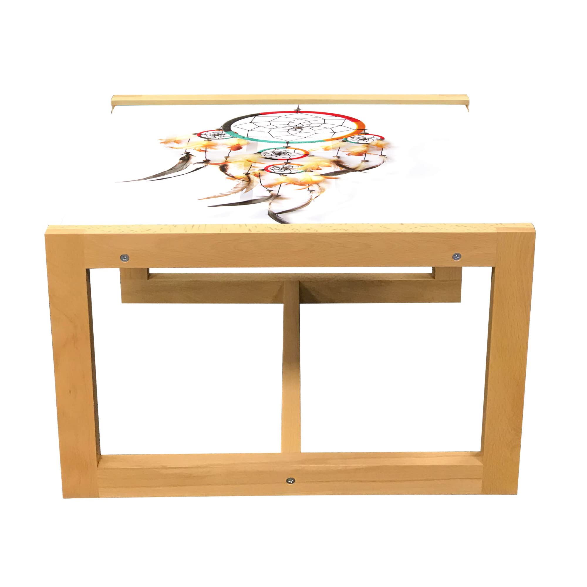 Ambesonne Bohemian Coffee Table - Tribal Dreamcatcher Design, Wooden Frame for Office & Dorm Decor