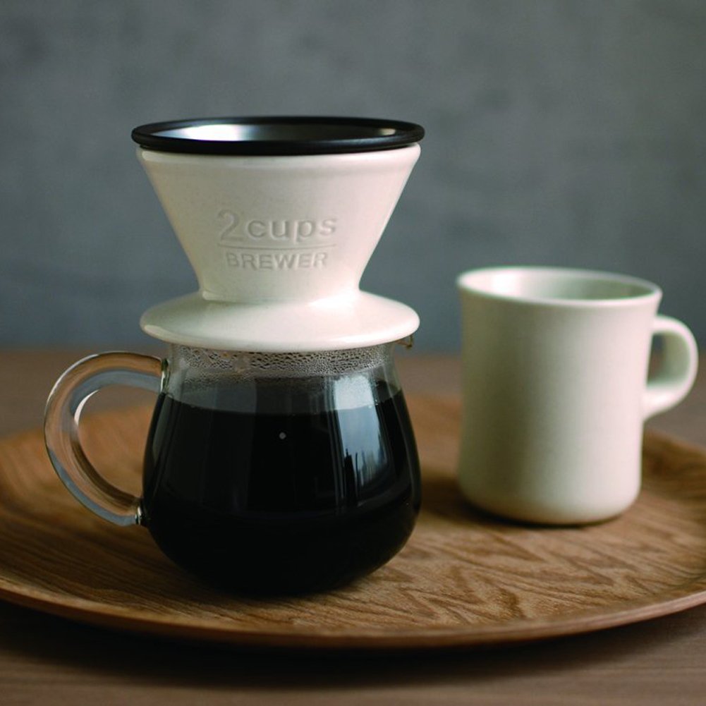 KINTO 27631 SCS Porcelain Coffee Brewer - 4 Cup Capacity, Dishwasher Safe, White - Perfect for Home, Office & Specialty Coffee Brewing