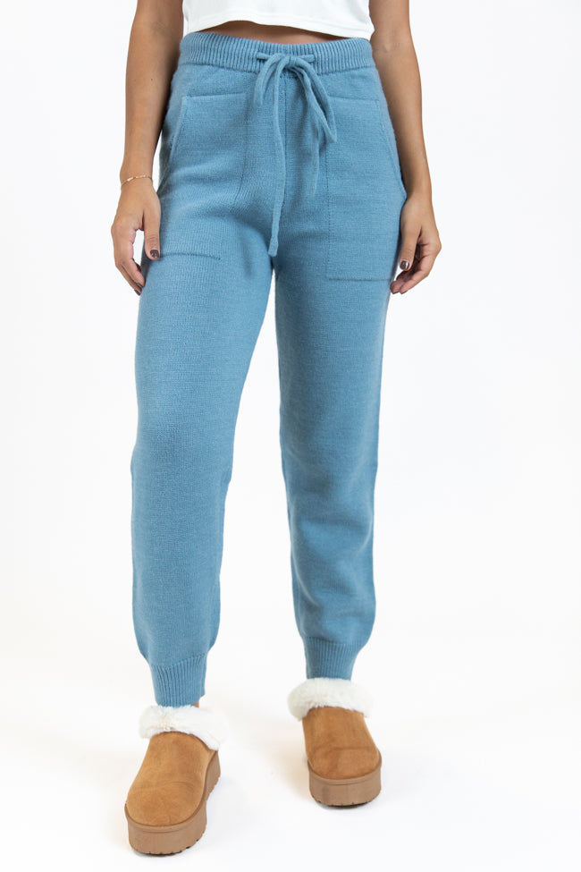 Real Karma Blue Jogger Style Lounge Pants for Women - Soft Comfortable Casual Sweatpants - Perfect for Yoga, Home Wear & Relaxation
