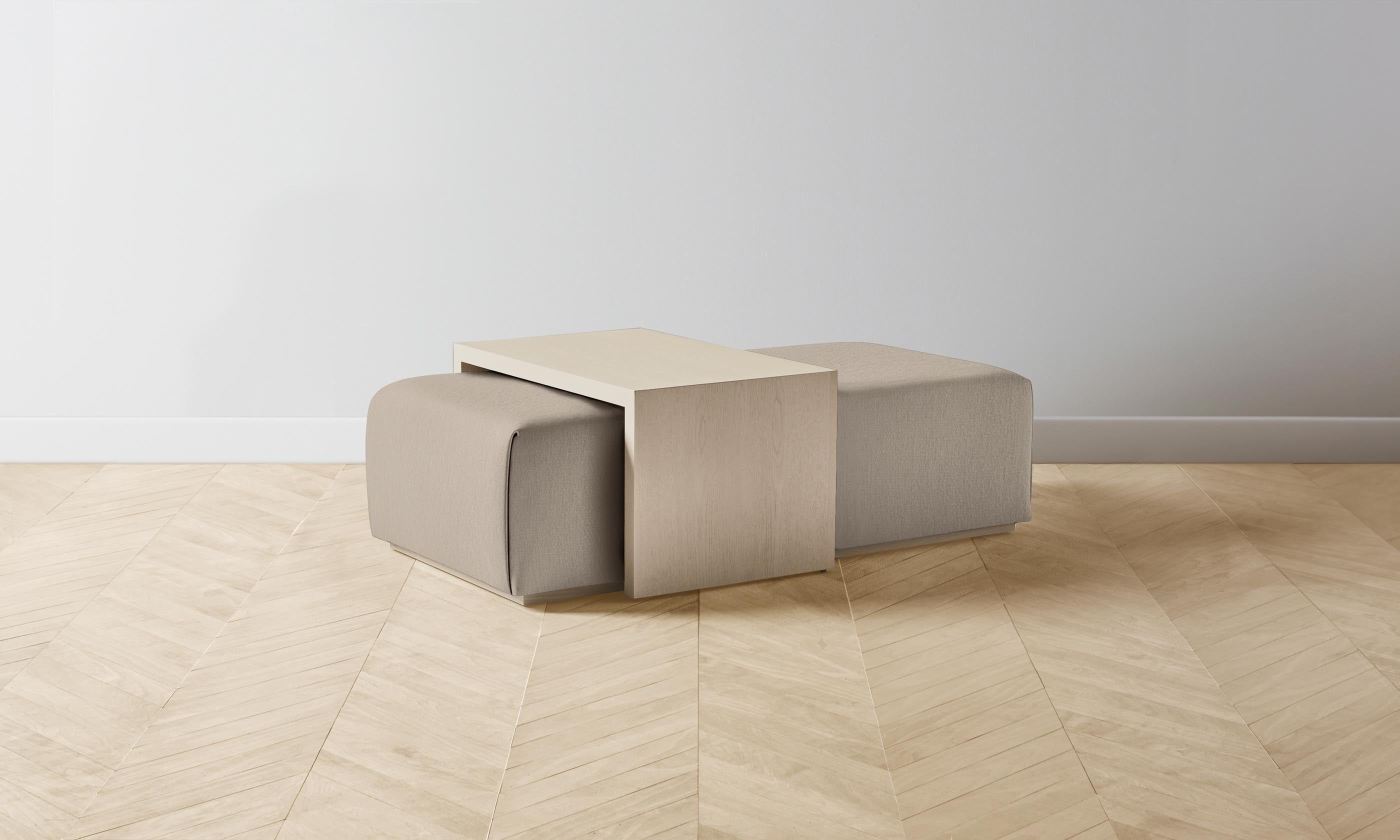 The Bowery Ottoman - Performance Bouclé Morel Fabric, Modern Living Room Footrest & Storage Bench - Perfect for Small Spaces, Home Decor & Cozy Seating