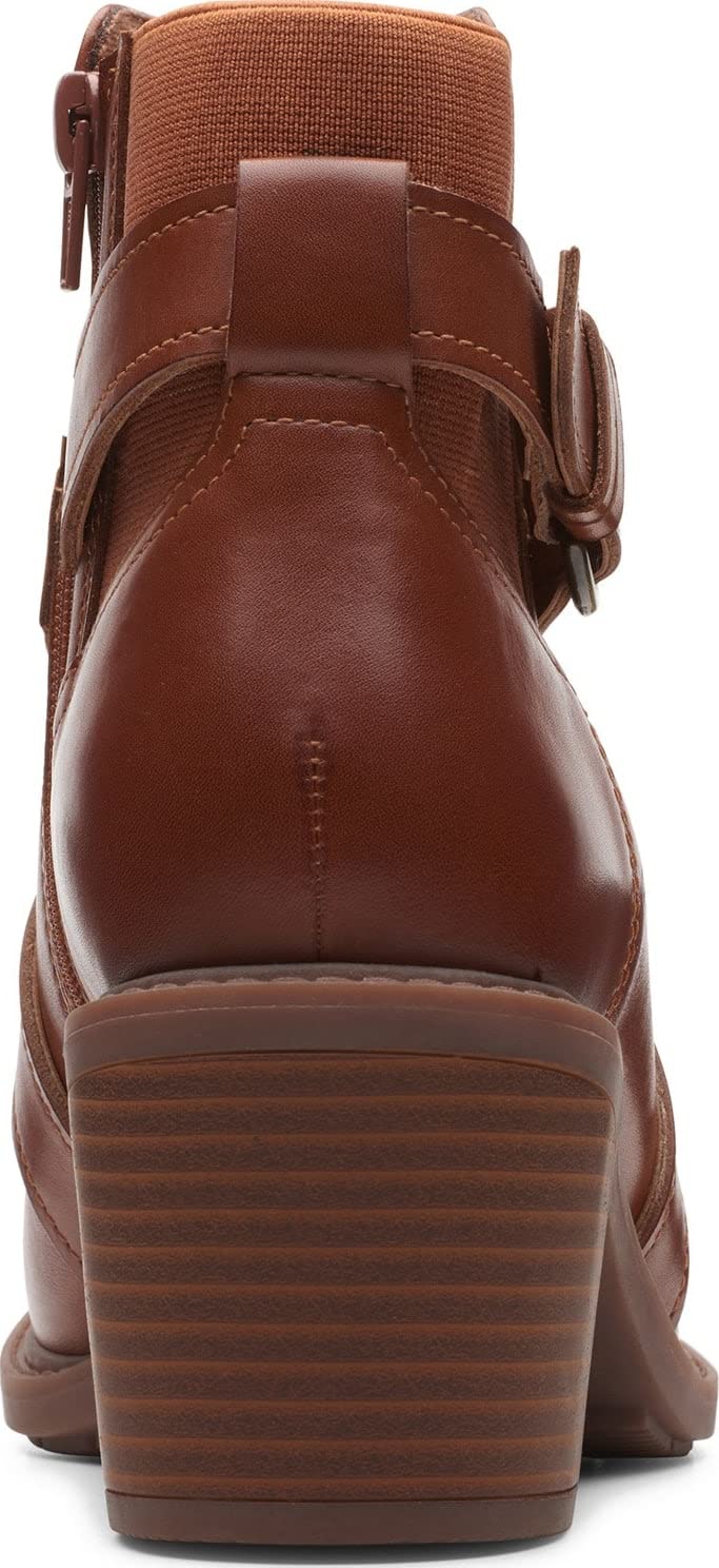 Clarks Women's Scene Strap Ankle Boot - Comfortable Leather Booties with Adjustable Straps for Casual Wear & Office Outfits