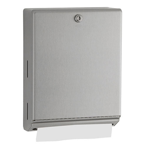 Bobrick Classic Series Stainless Steel Folded Towel Dispenser - 1 Pack | Commercial Restroom & Public Bathroom Hand Towel Holder for Hygienic Drying