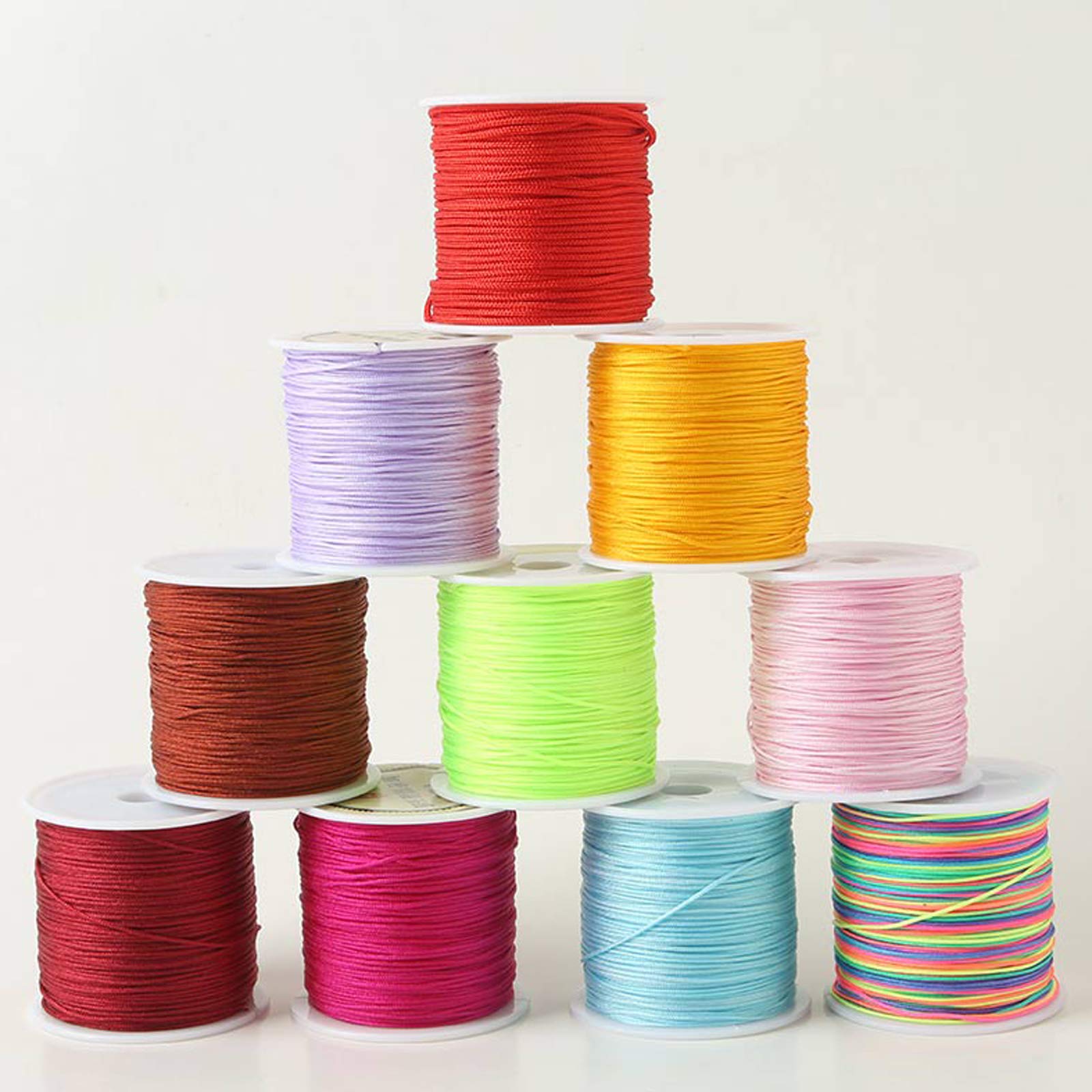 0.8mm Beading Thread Cord - 20 Meters Jewelry Making String for Bracelets & Necklaces - Strong Red Craft Wire for DIY Beading, Sewing and Macrame Projects