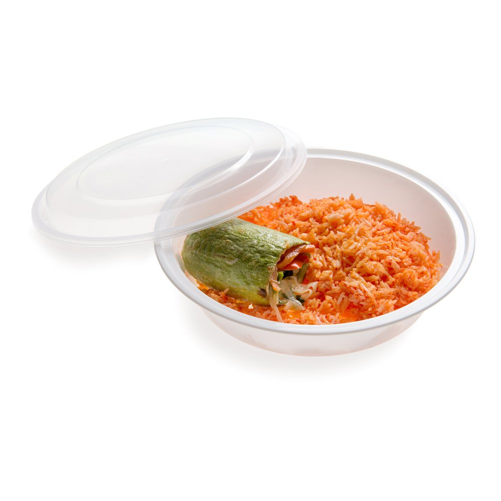 Restaurantware 48oz Disposable Takeout Containers - 100 Pack BPA-Free Microwavable Food Storage Boxes with Clear Plastic Lids | Perfect for Catering, Meal Prep & Leftovers