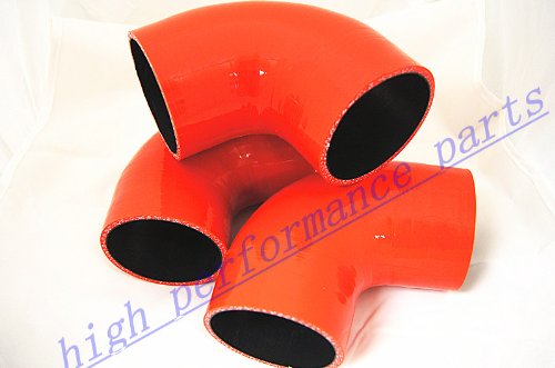 3X RED Silicone Elbow Coupler 2.5