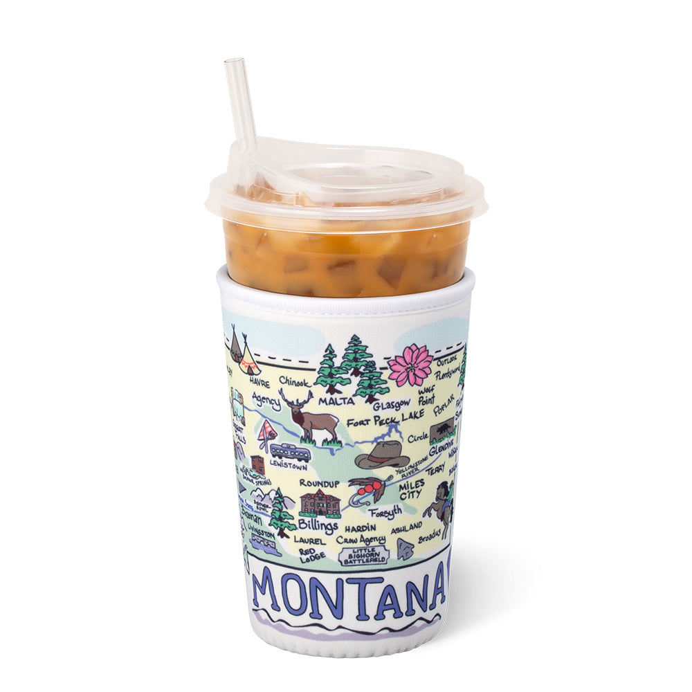 Montana Medium Iced Cup Coolie - Insulated Sleeve for 16oz Coffee Cups | Perfect for Iced Coffee, Cold Drinks & Travel Mugs | Keep Beverages Cold at Work, Picnics & Road Trips