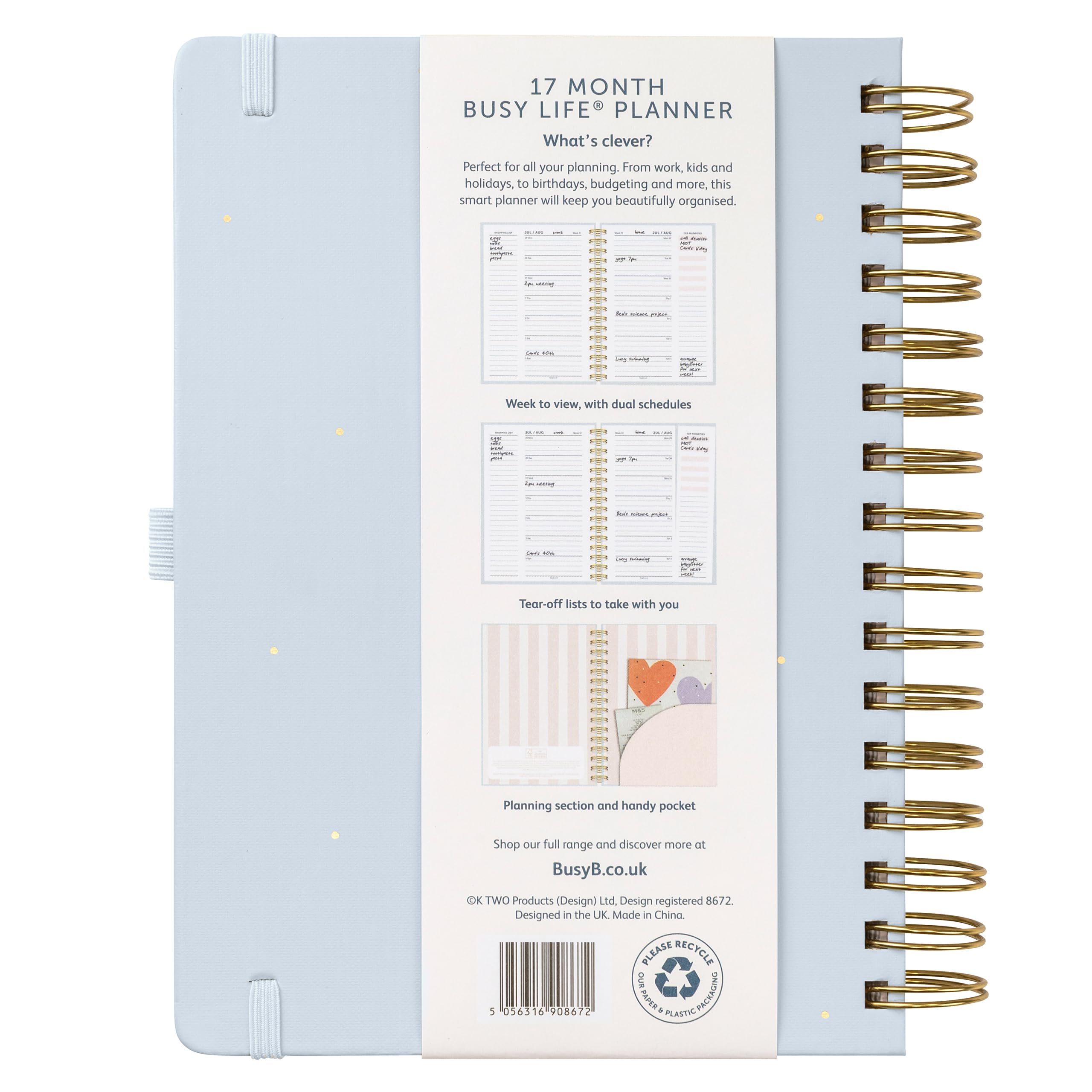 17-Month Busy Life Planner August 2024 - December 2025 | A5 Weekly Planner with Dual Schedules, Pockets & Shopping Lists | Perfect for Work, School & Personal Organization