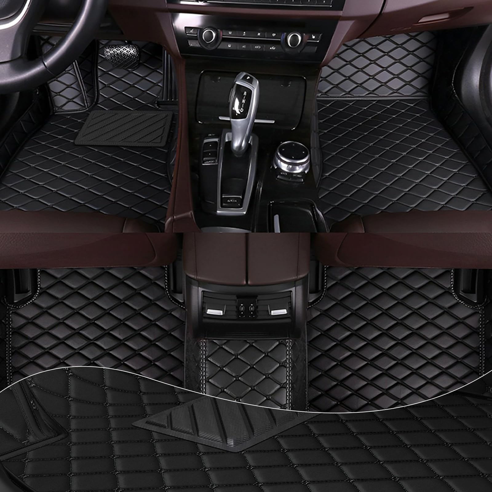 Custom All-Weather Non-Slip Leather Car Floor Mats for Dodge Charger 2014-2016 - Perfect Fit, Durable Protection for Snow, Mud & Spills (Black) - Ideal for Daily Commute & Road Trips
