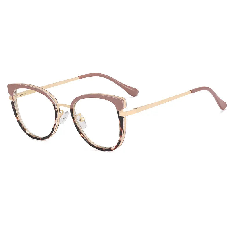 CCspace Women's Full Rim Cat Eye Titanium Eyeglasses Frame 56831 - Lightweight & Durable Eyewear for Work, Reading & Fashion Accessories