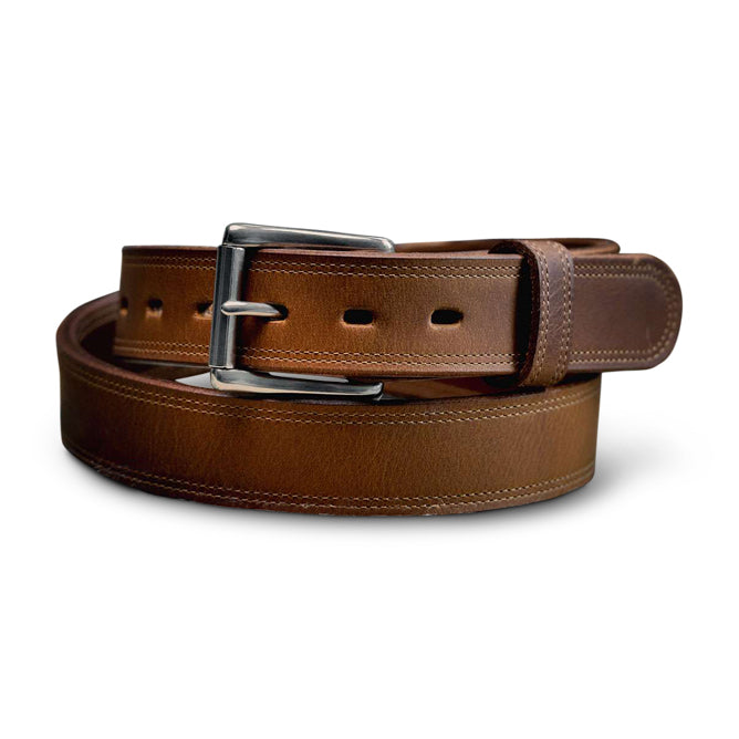 Montana Bison Leather Belt - 1.5 Inch Wide Double Layer Genuine Leather Belt for Men | Durable Western Style Belt for Cowboy, Rancher & Outdoor Enthusiasts