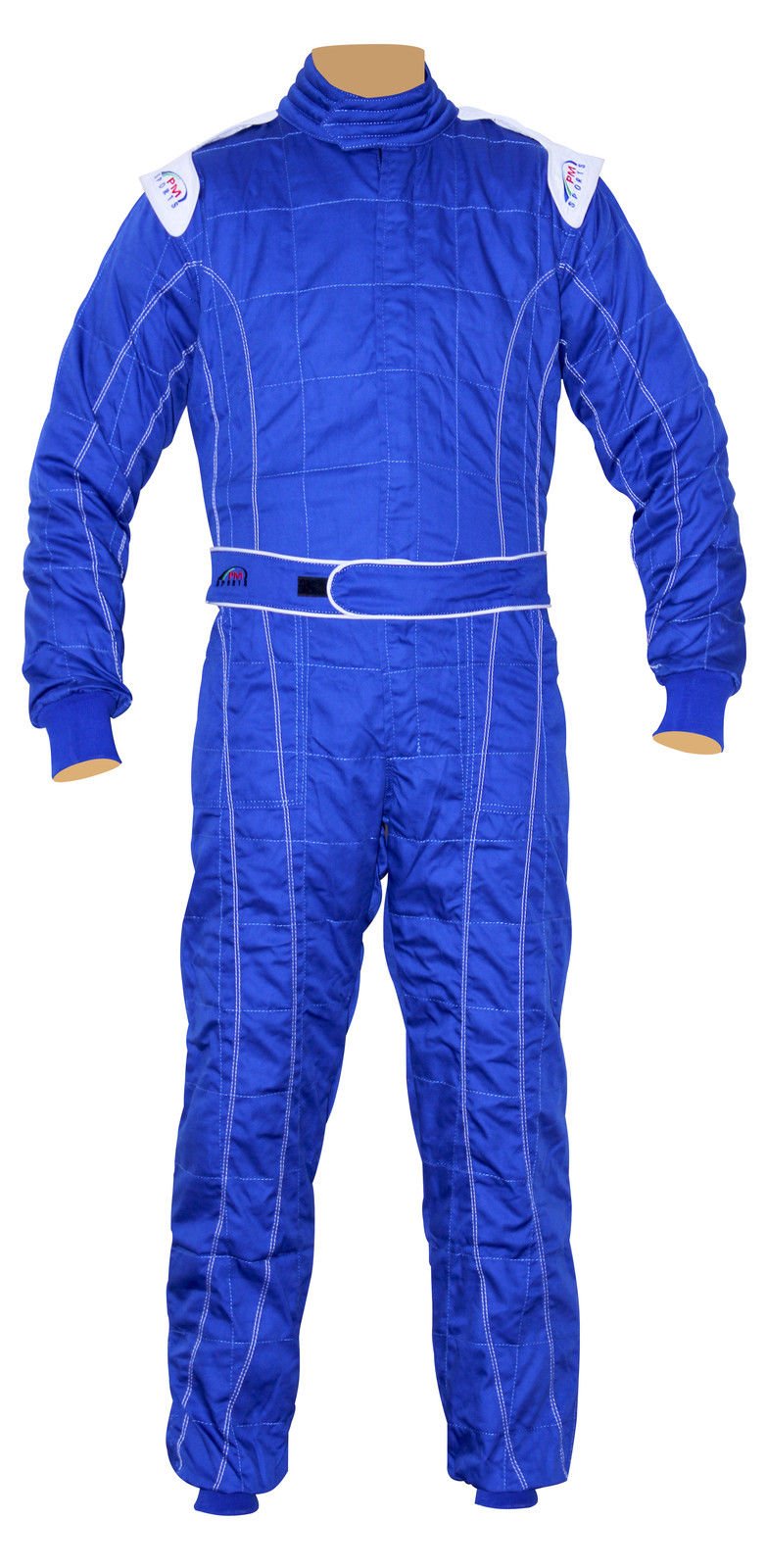 Premium Adult Karting/Race/Rally One-Piece Suit - Poly-Cotton Blend, 8 Vibrant Colors (Blue, XL) - Ideal for Motorsports, Track Racing & Professional Karting Events
