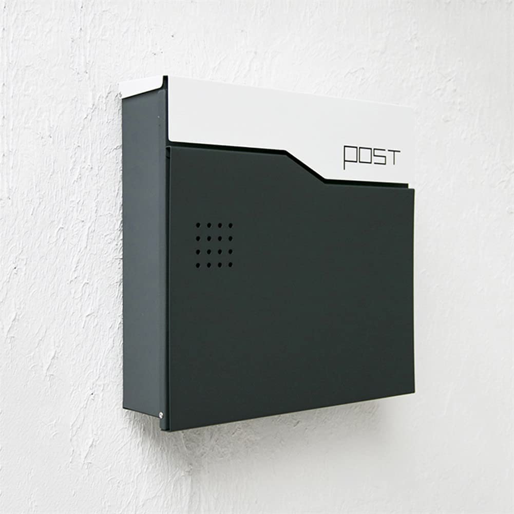 Secure Wall Mounted Locking Mailbox with Keys - Weatherproof Outdoor Mail & Newspaper Box for Home, Apartment, Office - Perfect for Porch, Garden, and Front Door Installation