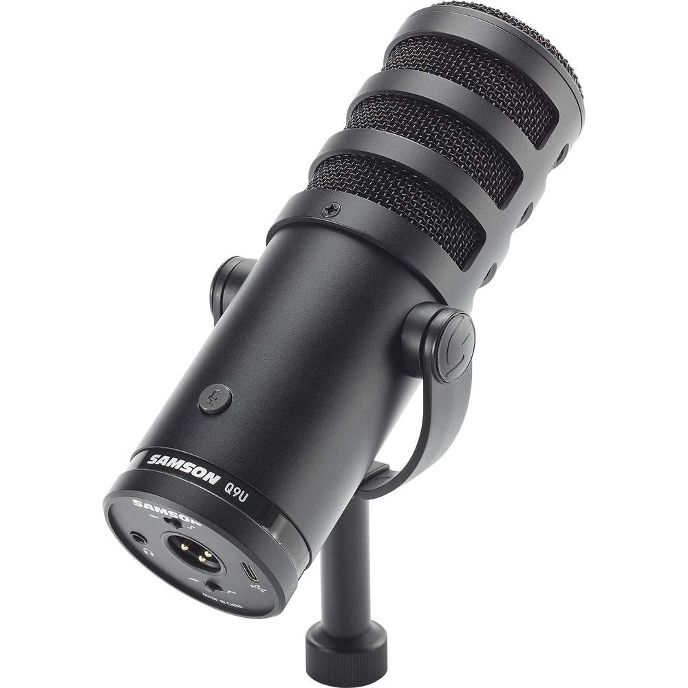 Samson Q9U XLR/USB Dynamic Broadcast Microphone - Professional Studio Recording, Podcasting & Streaming Mic with Cardioid Pattern - Perfect for Home Studios, Gaming & Voice Overs