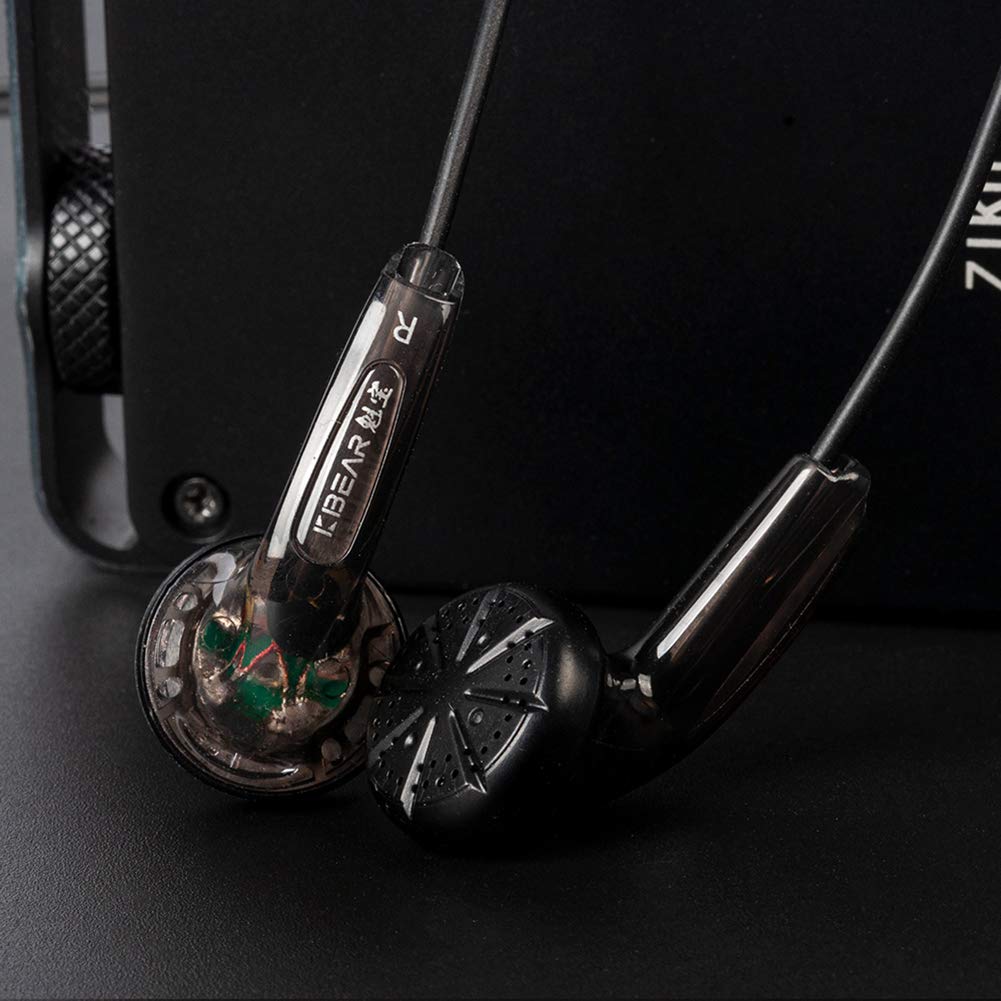 Kinboofi KBEAR Stellar Lightweight Stereo Wired Earbuds - Classic Black Headphones with Clear Sound (No Mic) | Perfect for Commuting, Workouts & Music Lovers