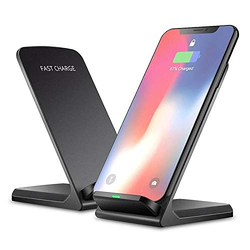 BoxWave 10W Wireless Charging Stand Compatible with Blackview BL6000 Pro - Fast Qi-Certified Charger with Cord-Free Design (Jet Black) - Perfect for Home, Office, and Nightstand Charging