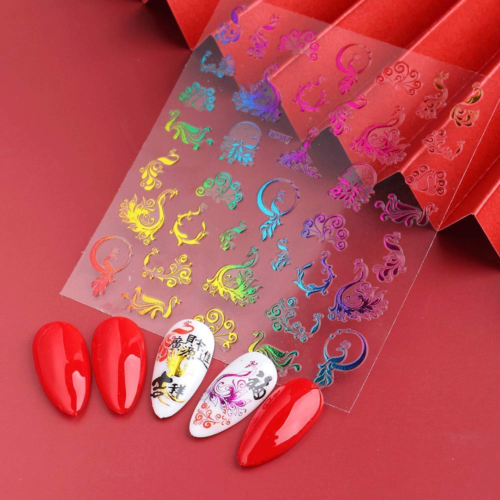 FAMEZA 3D Nail Art Stickers for Women - 24 Sheets Self-Adhesive Nail Decals for Gel Polish, Manicure & Pedicure - Perfect for Parties, Weddings, Salons & DIY Nail Designs