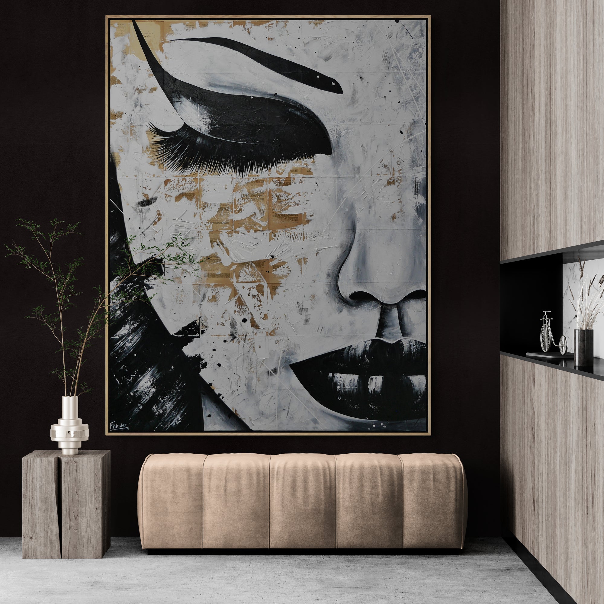 140cm x 180cm Geisha Abstract Realism Canvas Art Print - Japanese Inspired Wall Decor for Living Room, Bedroom & Office - Perfect Gift for Book Lovers & Art Collectors