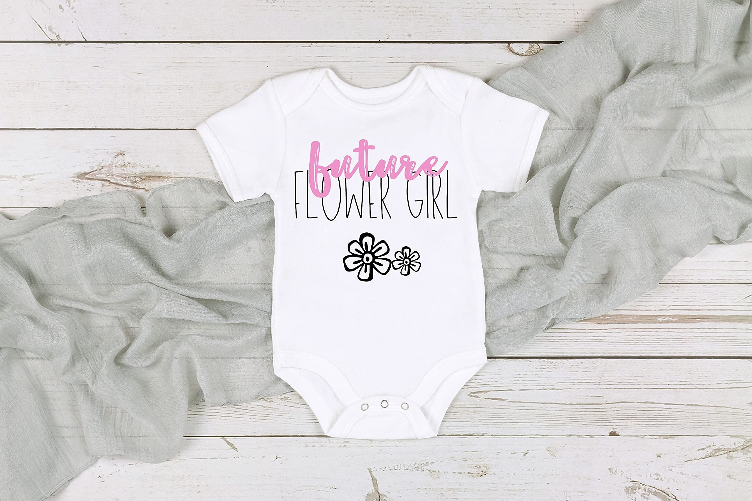 Adorable Flower Girl Baby Bodysuit for Wedding Announcements - Perfect for Bridal Showers, Baby Showers & Gender Reveal Parties