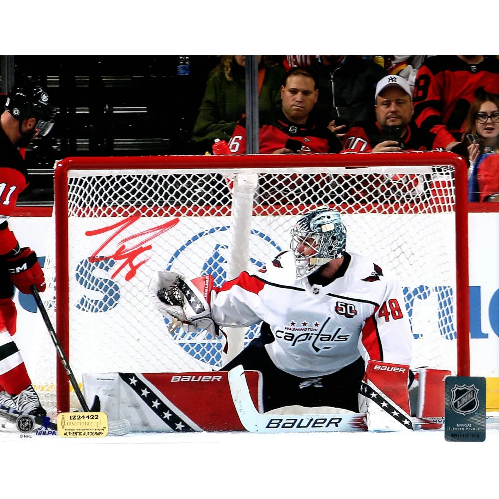 Logan Thompson Autographed Washington Capitals 8x10 Photo - Signed Hockey Memorabilia with COA - Perfect for NHL Fans, Sports Collectors & Man Cave Decor