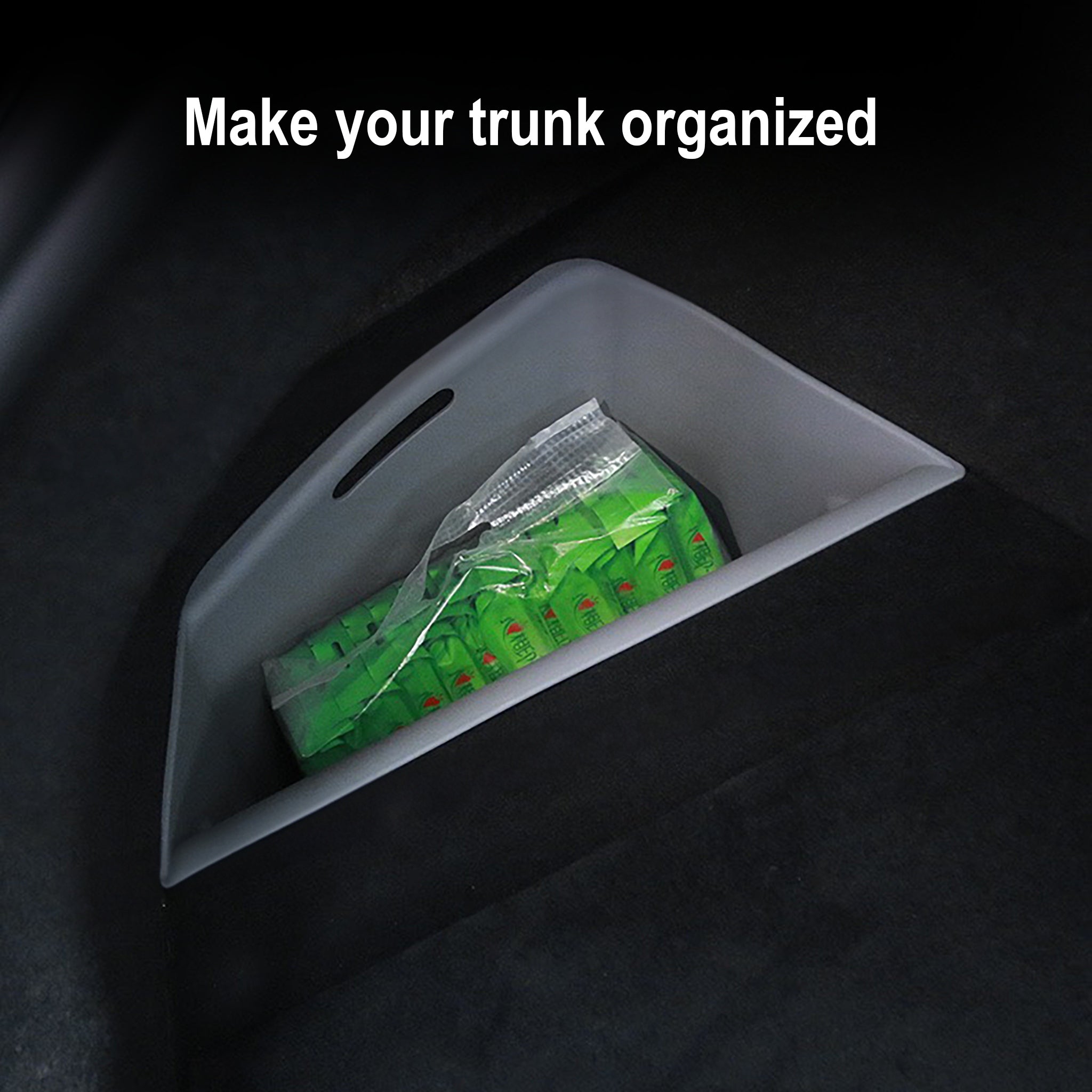 Premium Rear Trunk Side Storage Organizer for Tesla Model S (2021-2024) | Waterproof Car Accessories | Perfect for Road Trips, Groceries & Sports Equipment Storage