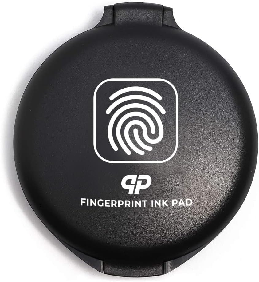 Professional Black Fingerprint Ink Pad for Notary, Security ID & Law Enforcement - Thumbprint Stamp Pad for Identification, Fingerprint Cards & Fingerprint Kit (Pack of 12) - Perfect for Document Authentication, Background Checks & Official Records