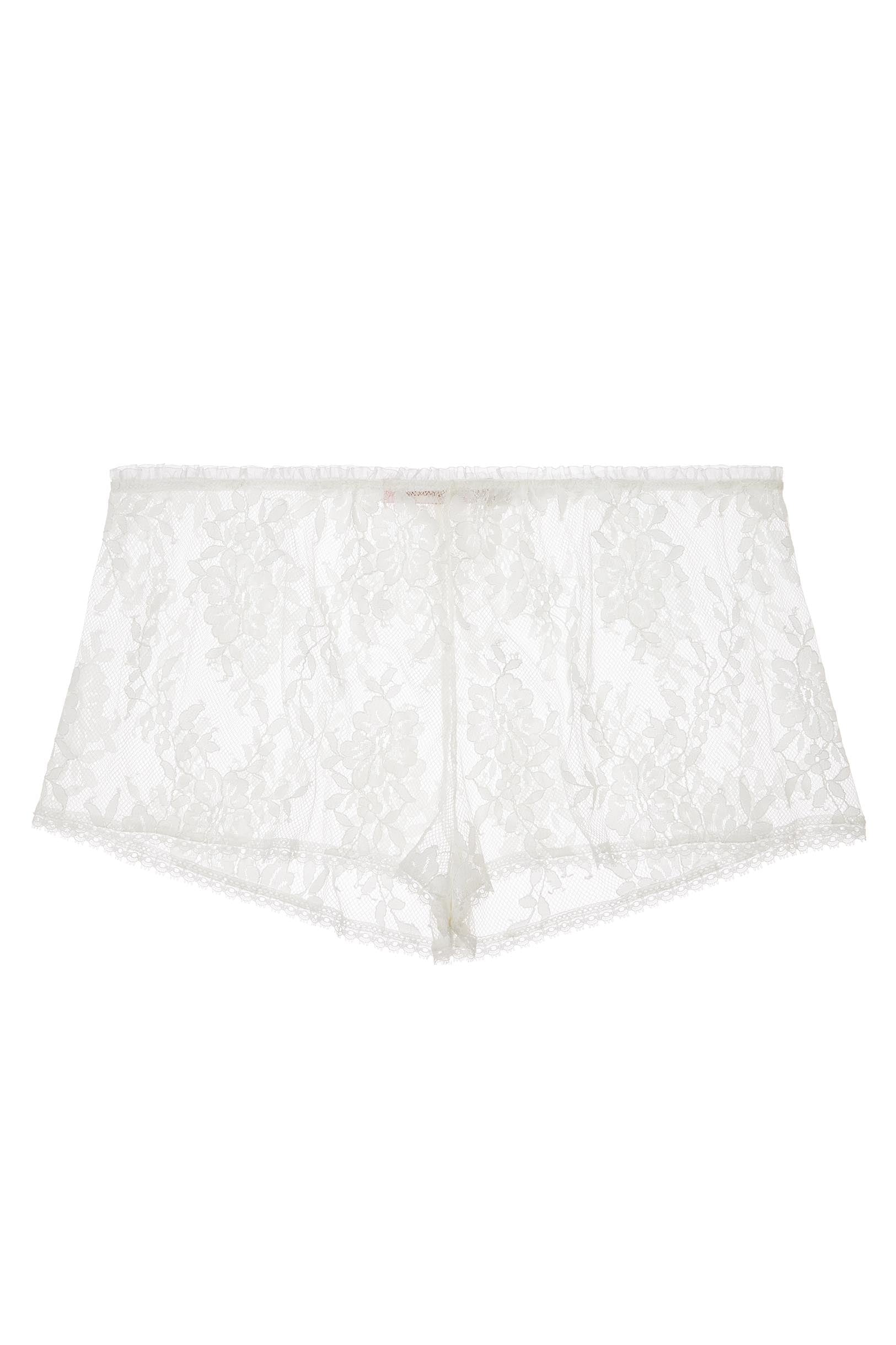 Ivory & Black French Lace Shorties - Sexy Lingerie Shorts for Women | Perfect for Valentine's Day, Bridal Wear & Romantic Nights