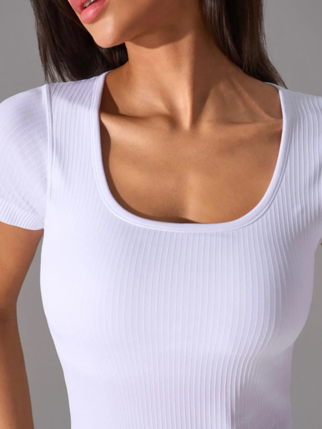 Square Neck Workout T-Shirt with Removable Chest Pads - Perfect for Yoga, Gym & Running | Breathable Activewear Top for Women