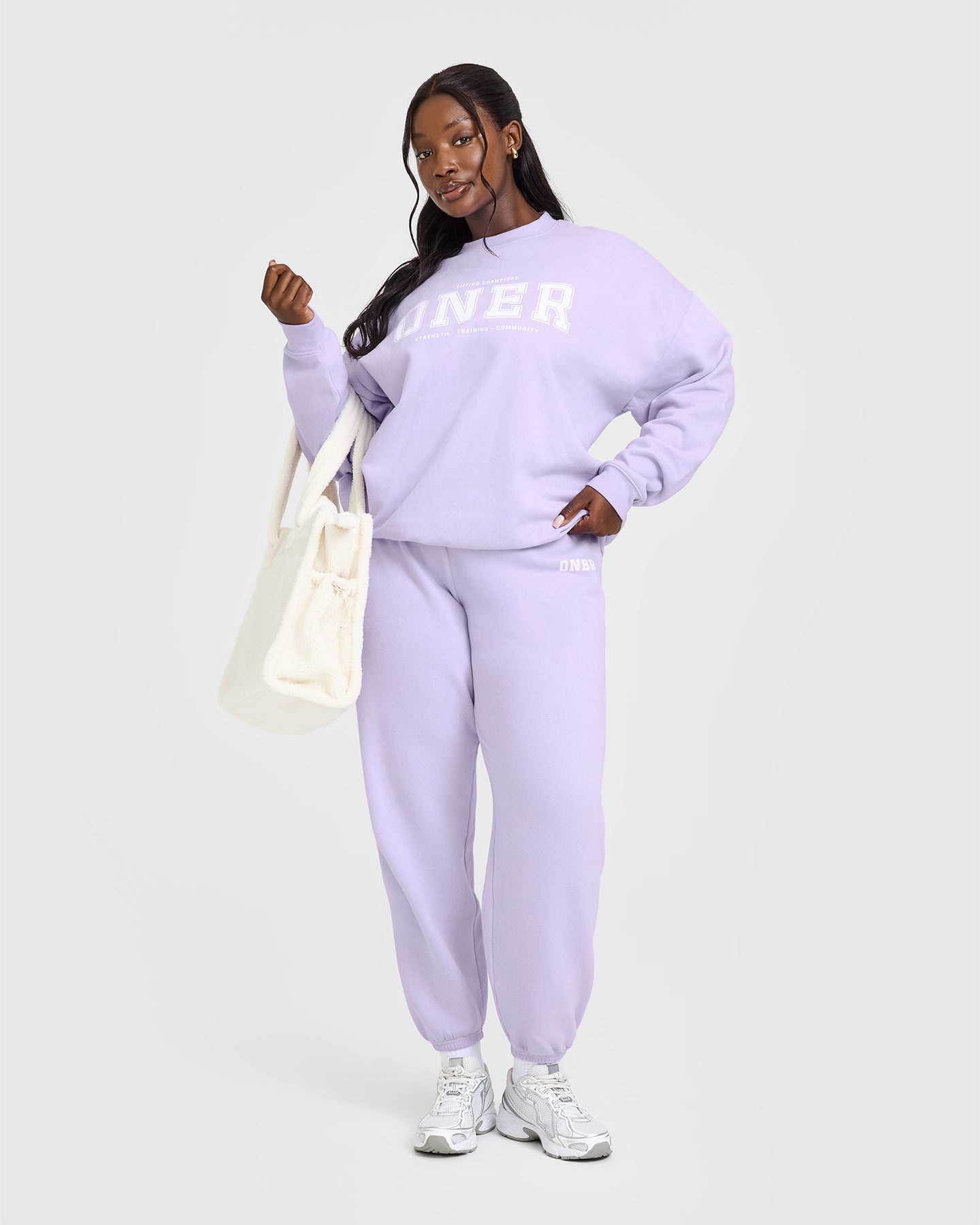 Mid Weight Sweatshirt with Printed Logo | Lavender Purple Unisex Pullover | Casual Wear, Street Style & Lounge Comfort